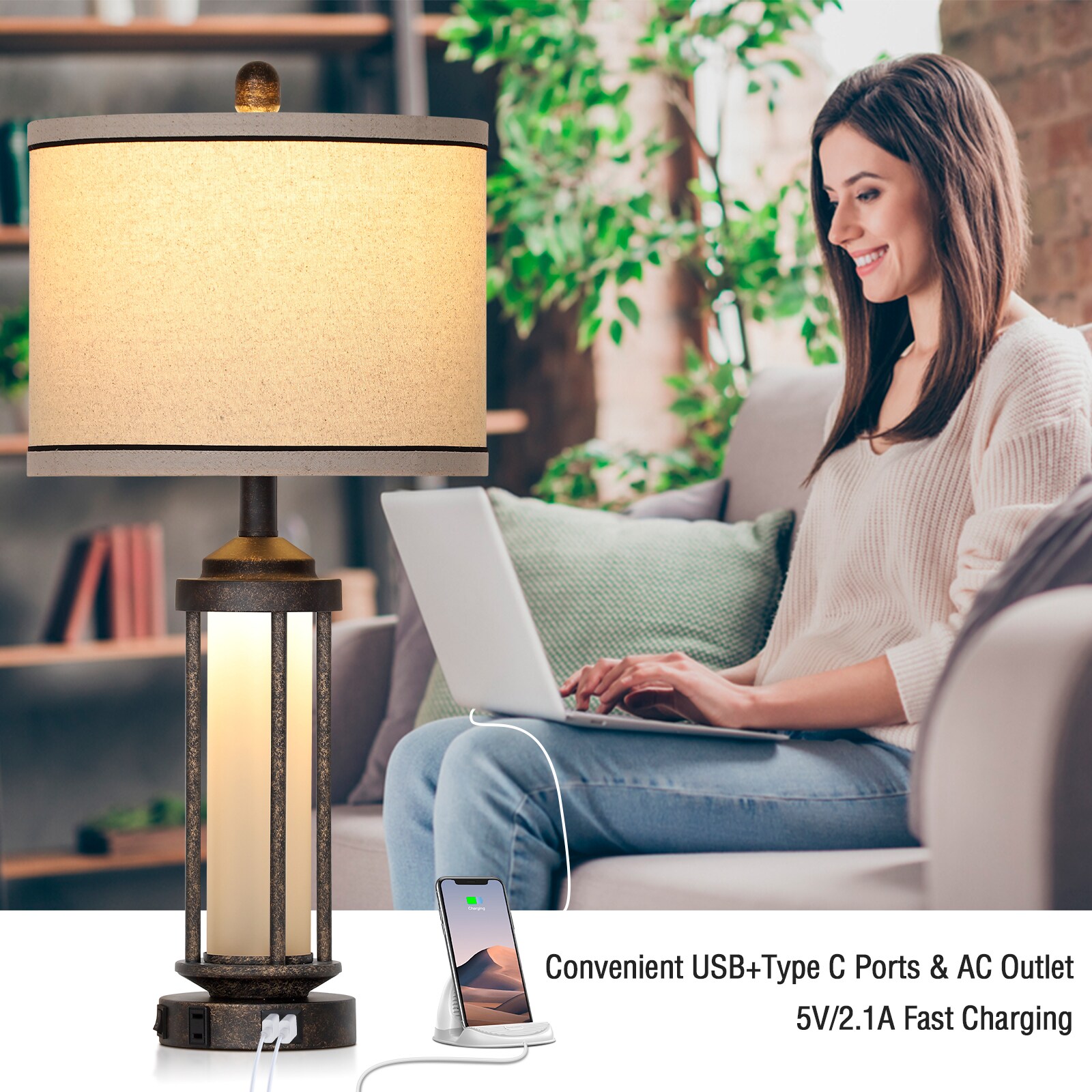 UrFurnishings TD-379 Table-Lamps - View #4