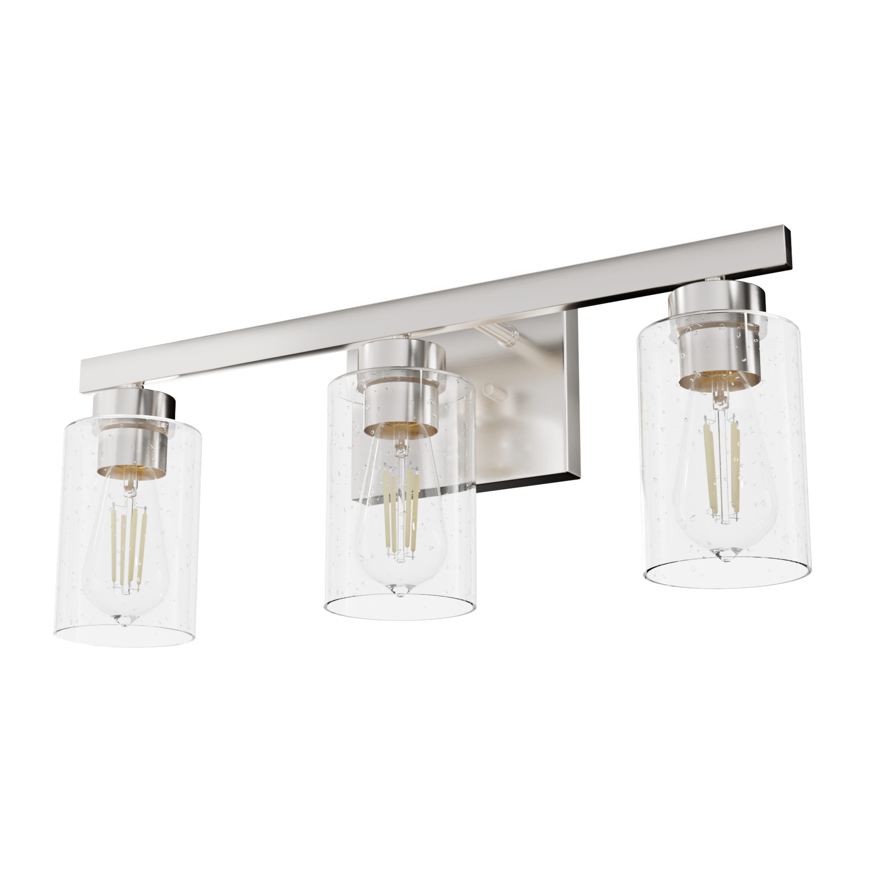 Hunter 13077 Hartland 22-in 3 -Light Brushed Nickel Transitional Vanity light