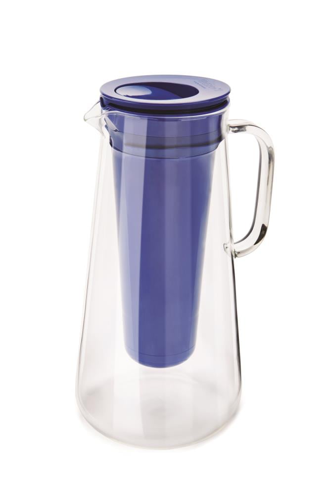 LifeStraw 7-cup Blue Glass Water Filter Pitcher in the Water Filter Pitchers  department at