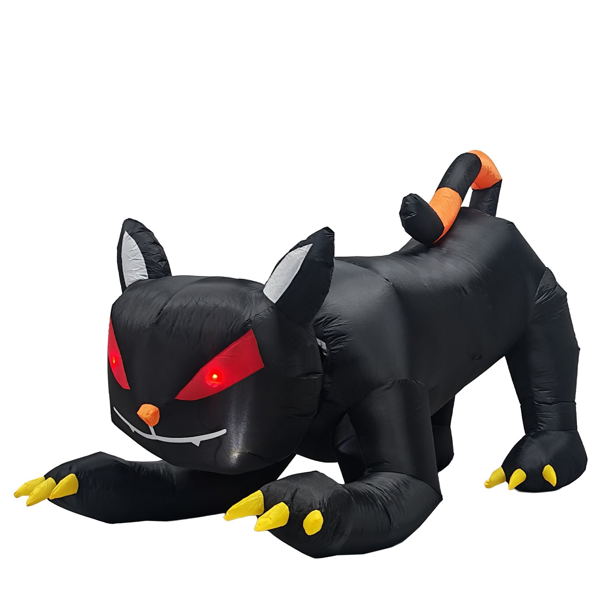 Wudkey 6.5 ft Animated Black Cat Halloween Inflatable with LED Lights Outdoor Yard Decoration