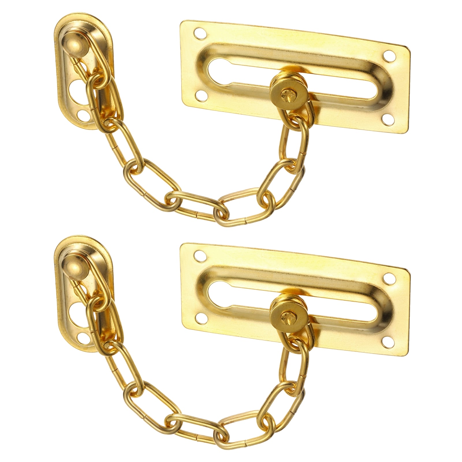Unique Bargains 2-Pack Door Chain Lock Heavy Duty Safety Lock Gold in ...