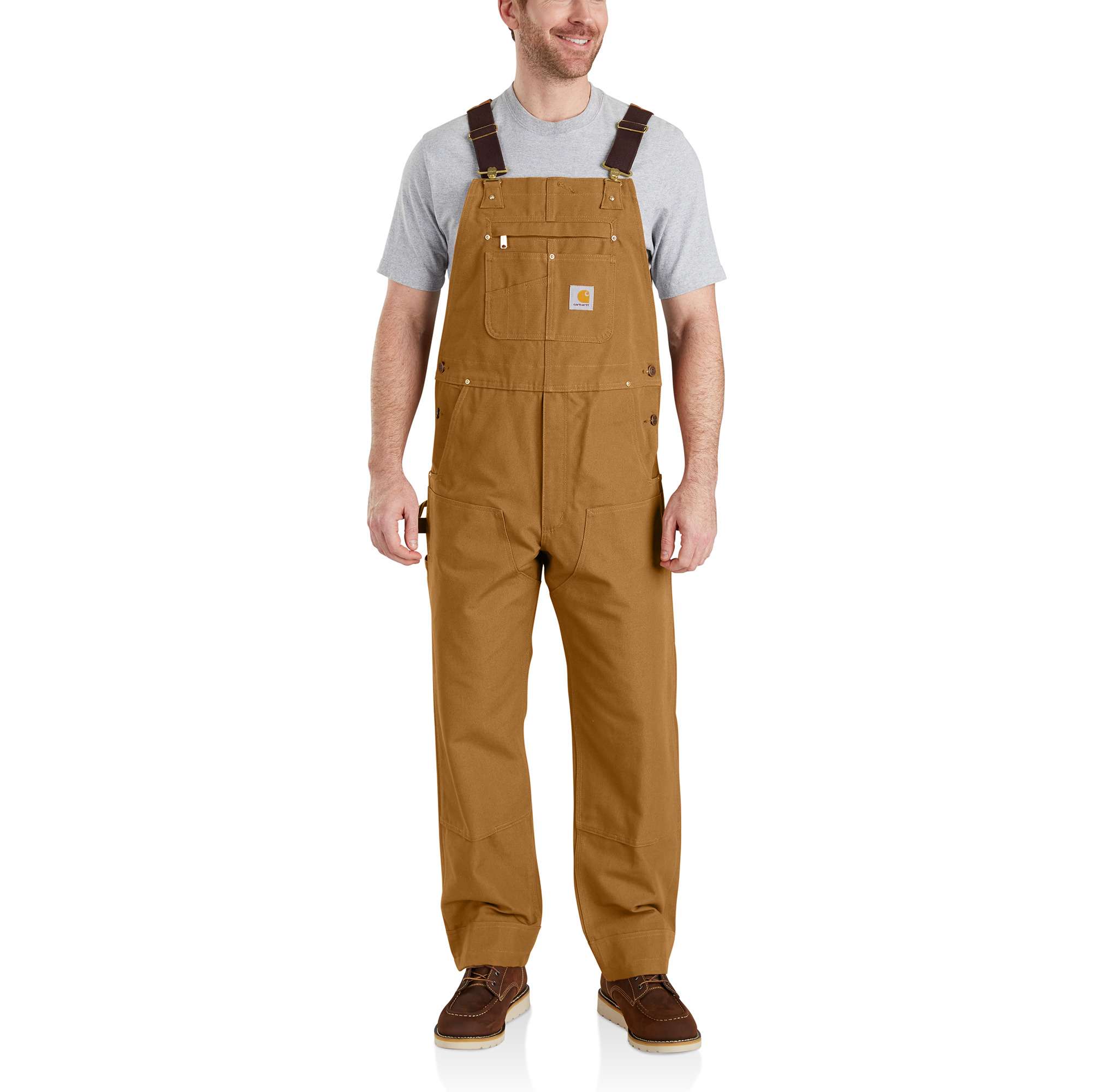 Carhartt Men's Double Front Work Dungarees, Brown, Size 34