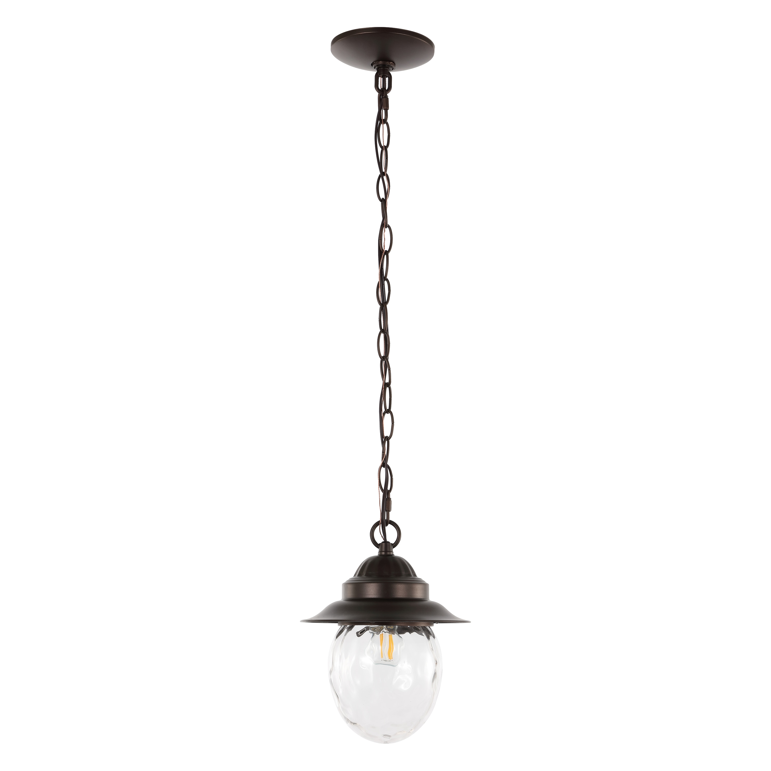 Manteo 8.25" Oil-Rubbed Bronze Glass LED Pendant Light