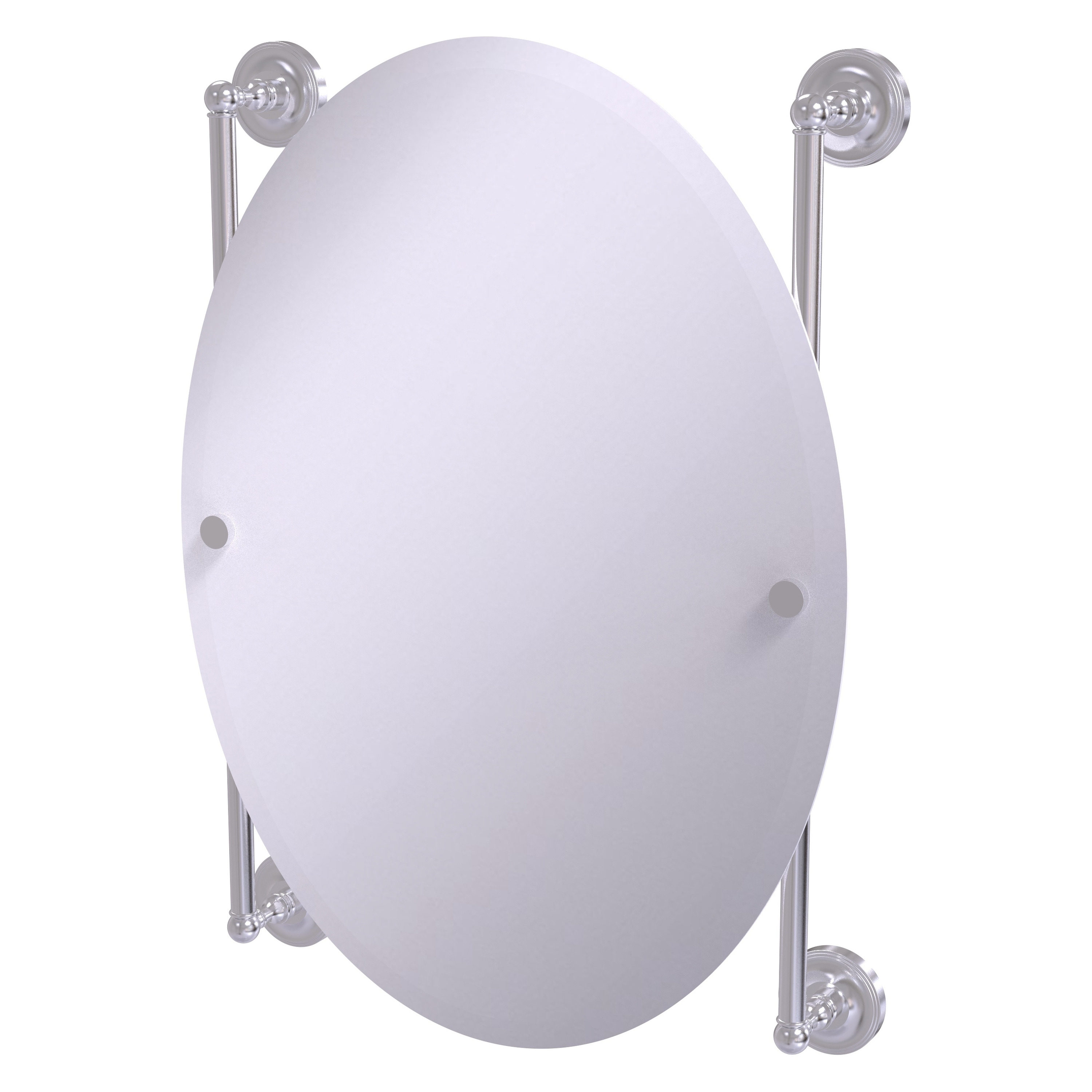 Allied Brass PR-27-91-SCH Prestige Regal 21-Inches x 29-Inches Beveled Frameless Oval Bathroom Vanity Mirror ( Satin Chrome )