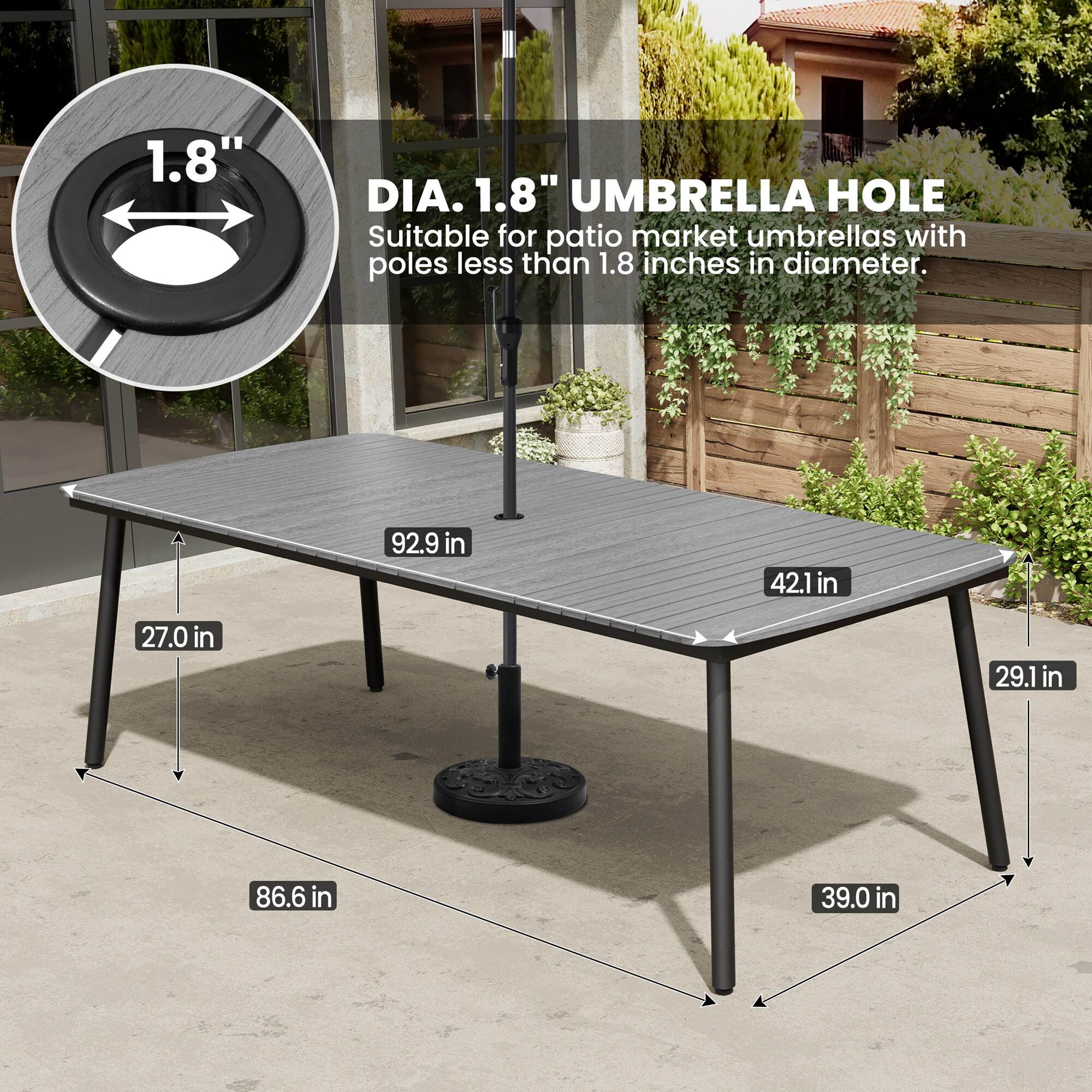 Crestlive Products CL-TB059GRY240 Patio-Tables - View #3