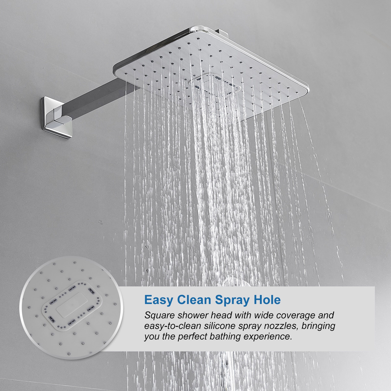 BWE Polished Chrome 1-handle Multi-head Rectangle Shower Set Faucet ...