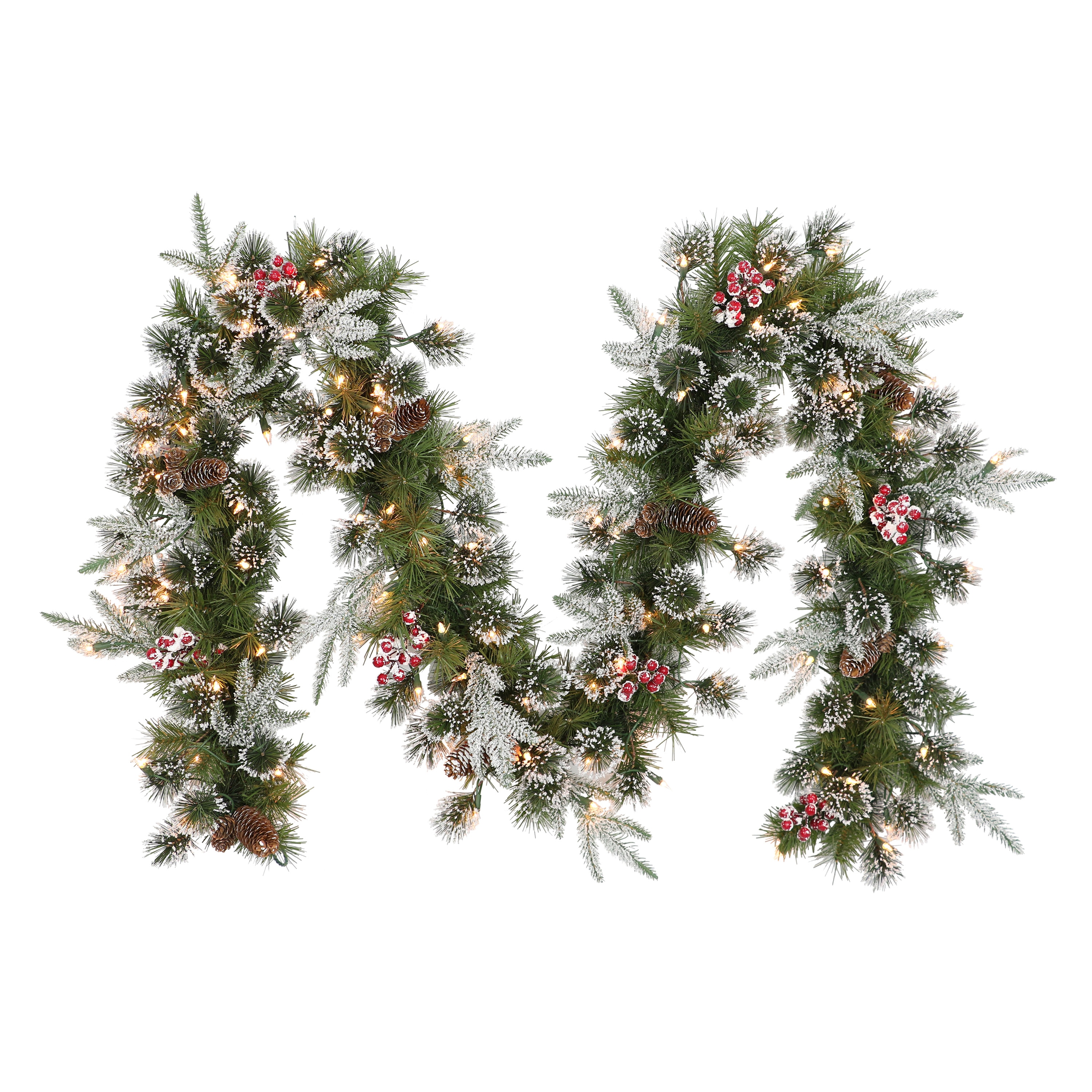 Decorative Collection 108'' in. Lighted Faux Garland & Reviews