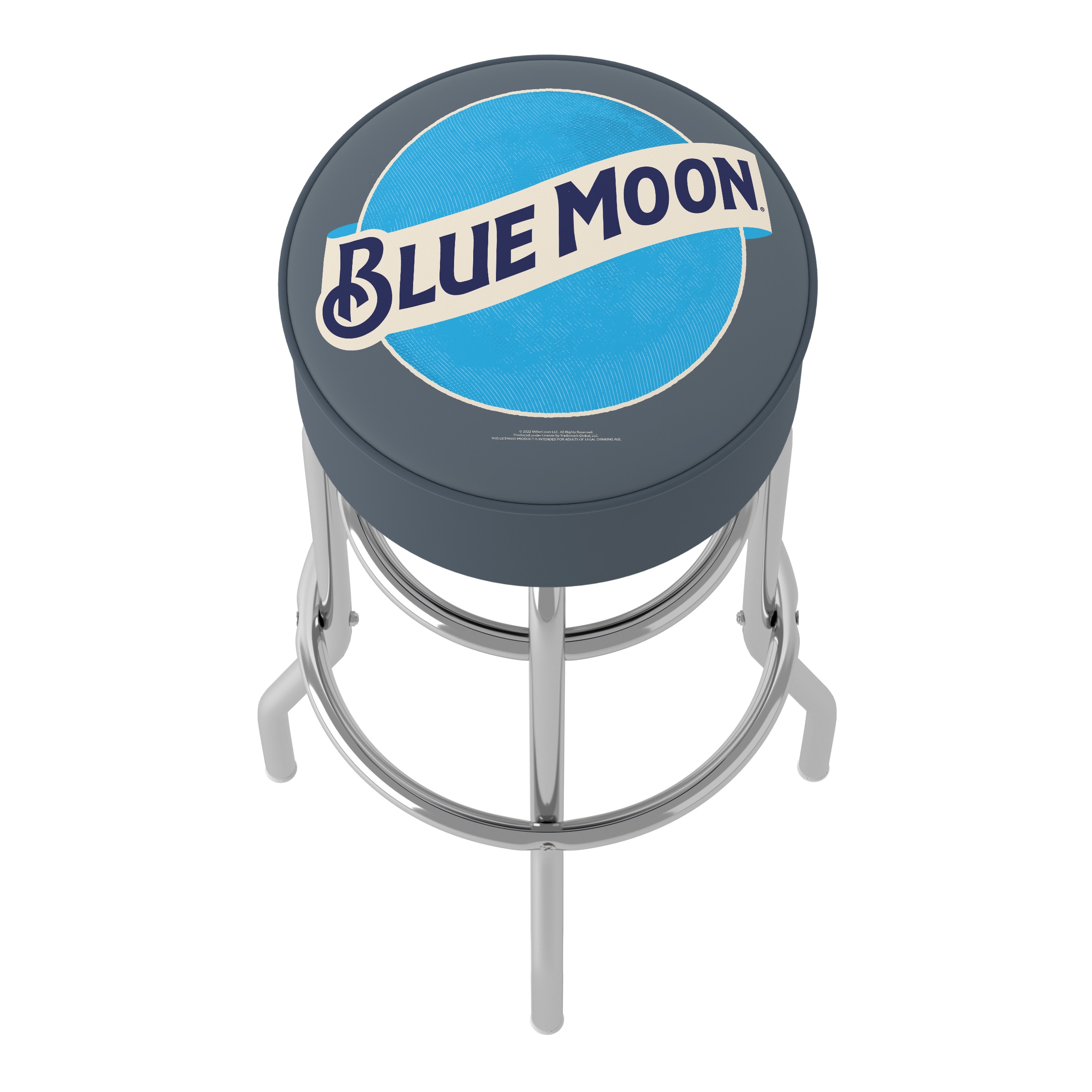 Blue Moon 31" Backless Swivel Metal Bar Stool with Padded Seat