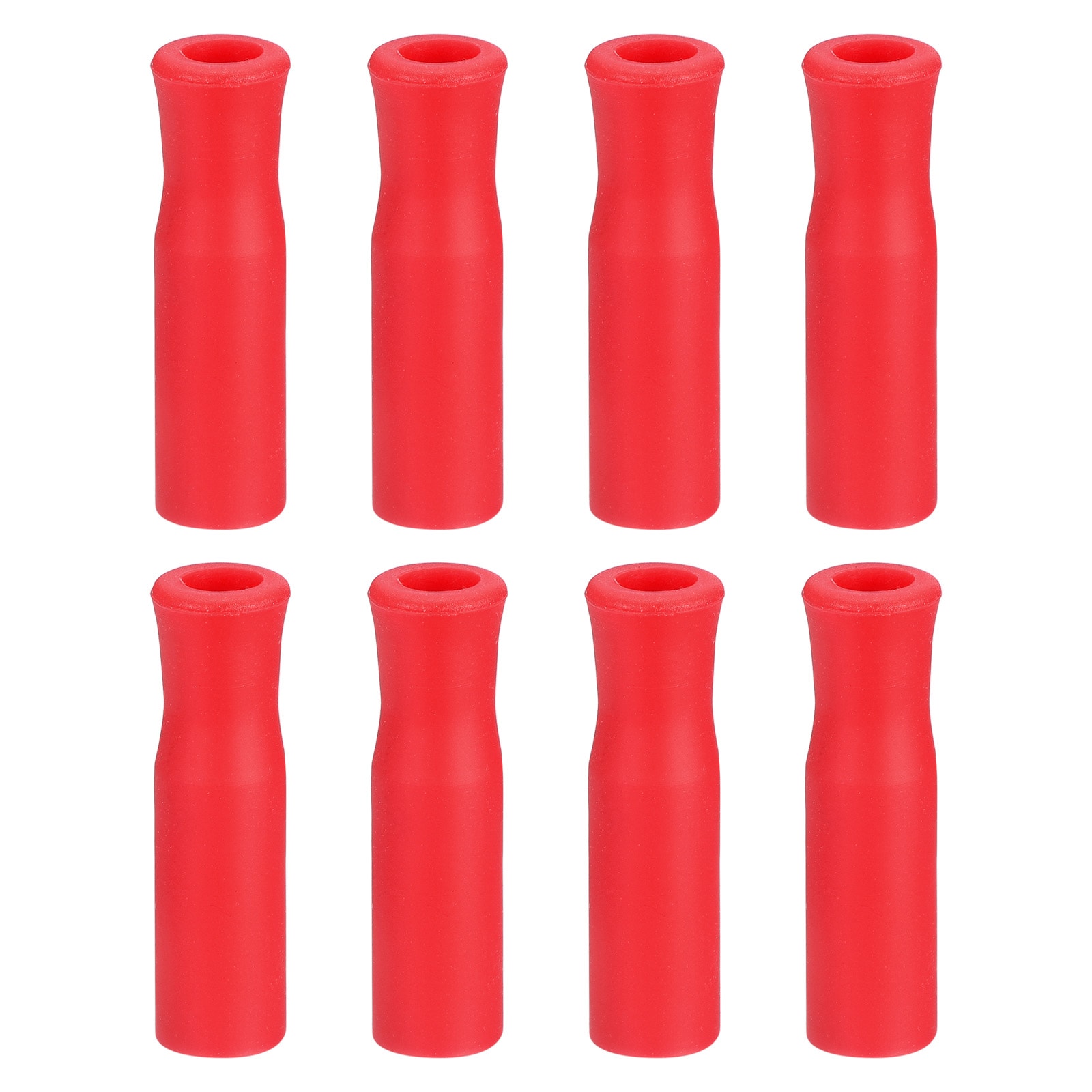Unique Bargains 8pcs Silicone Straw Tips Metal Straw Covers Soft Reusable Straws Tips Fit for 1/4 Inch(6mm) OD Stainless Steel Straws Red #S25120404UX5425