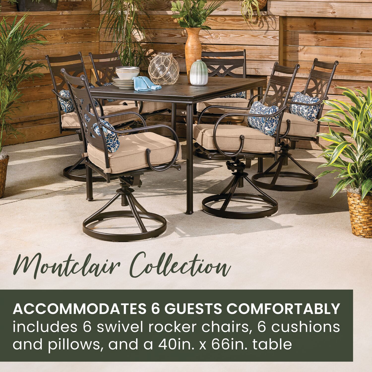 Hanover MCLRDN7PCSQSW6-TAN Patio-Dining-Sets - View #4