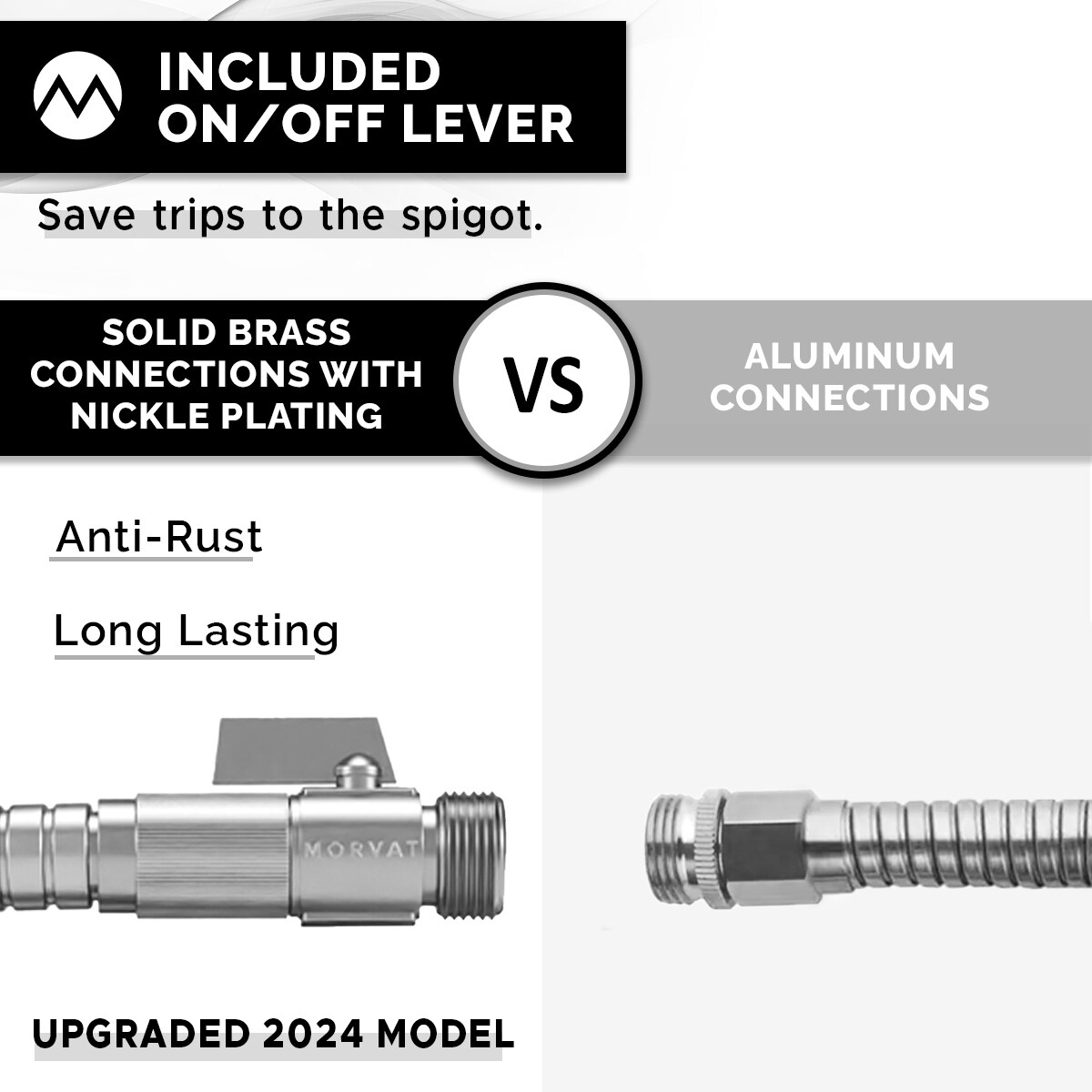 Morvat Stainless-Steel Hose Collection 1/2-in x 150-ft Premium -Duty Kink Free Stainless Steel Stainless steel Hose