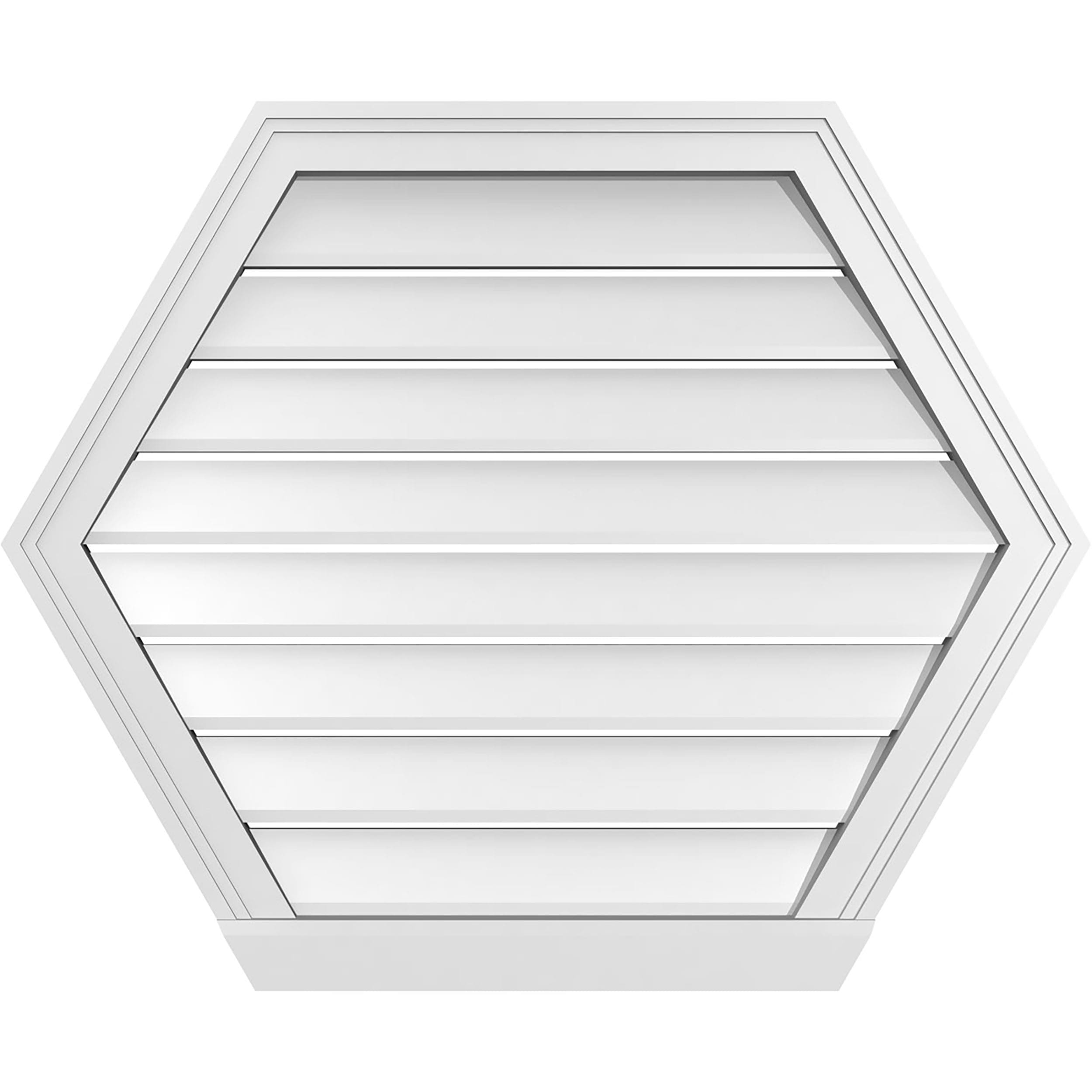 Ekena Millwork GVPHP32X2603SF 32-Inches x 26-Inches Off-white Peaked PVC Gable Louver Vent