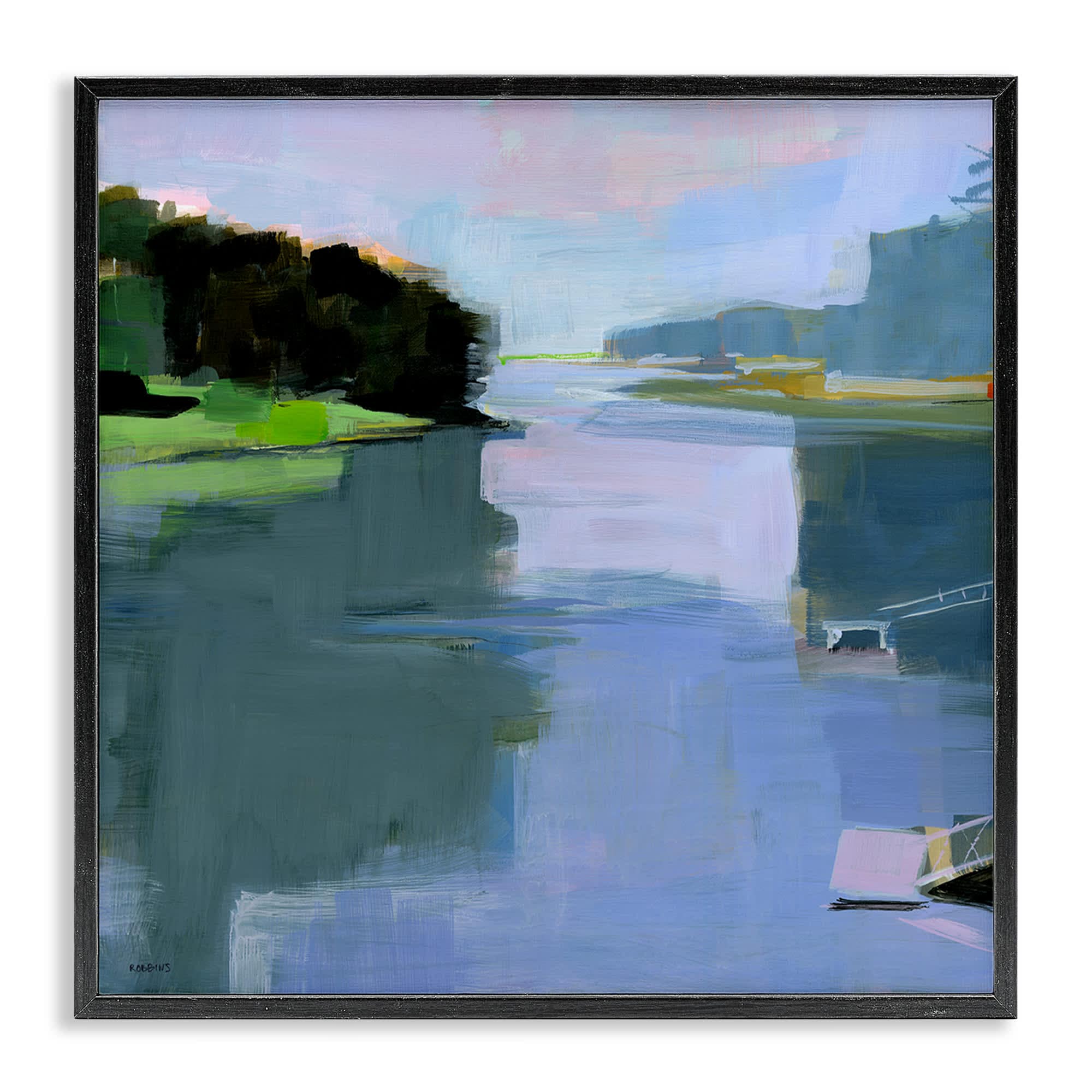 Stupell Industries BS-815-FR-24X24 Water Reflection Abstract Framed Giclee design by Kathleen Robbins