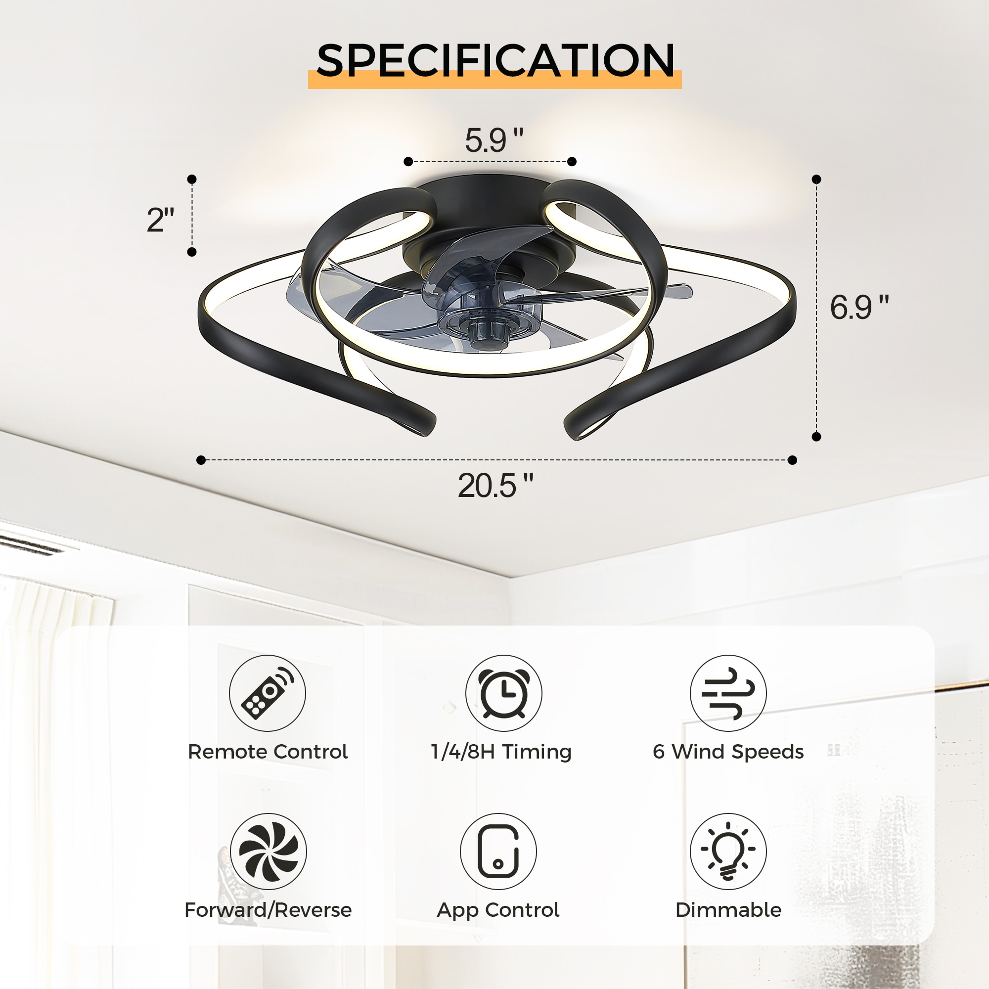 LTMATE LT-DCF209-BK20 Ceiling-Fans - View #3