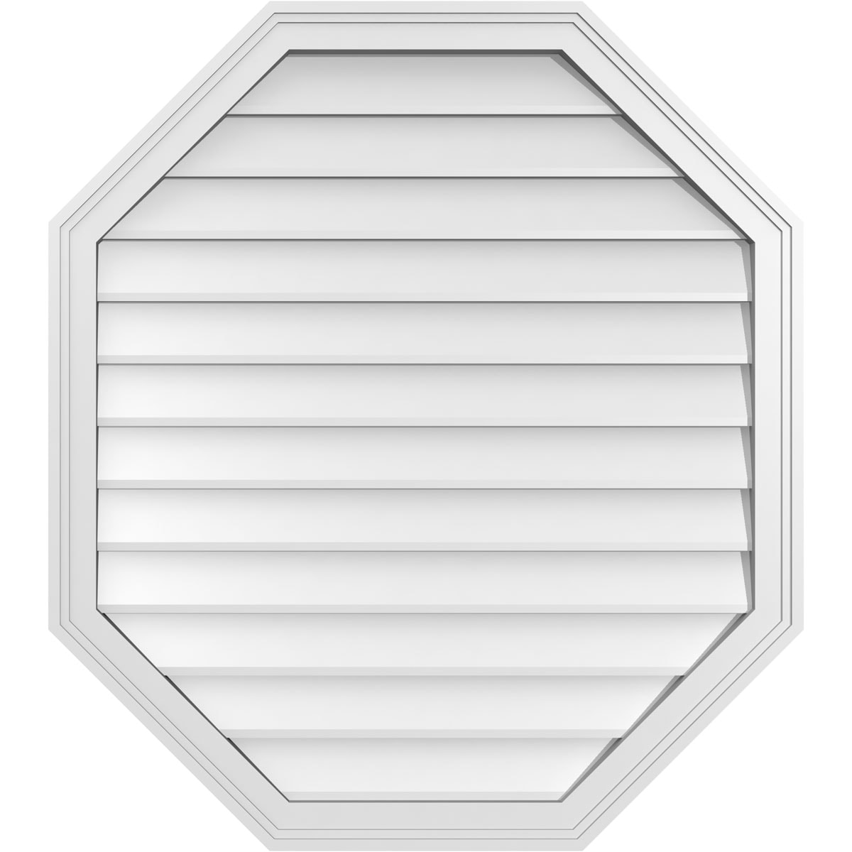 Ekena Millwork GVPOV32X3602SN 32-Inches x 36-Inches Off-white Octagon PVC Gable Louver Vent