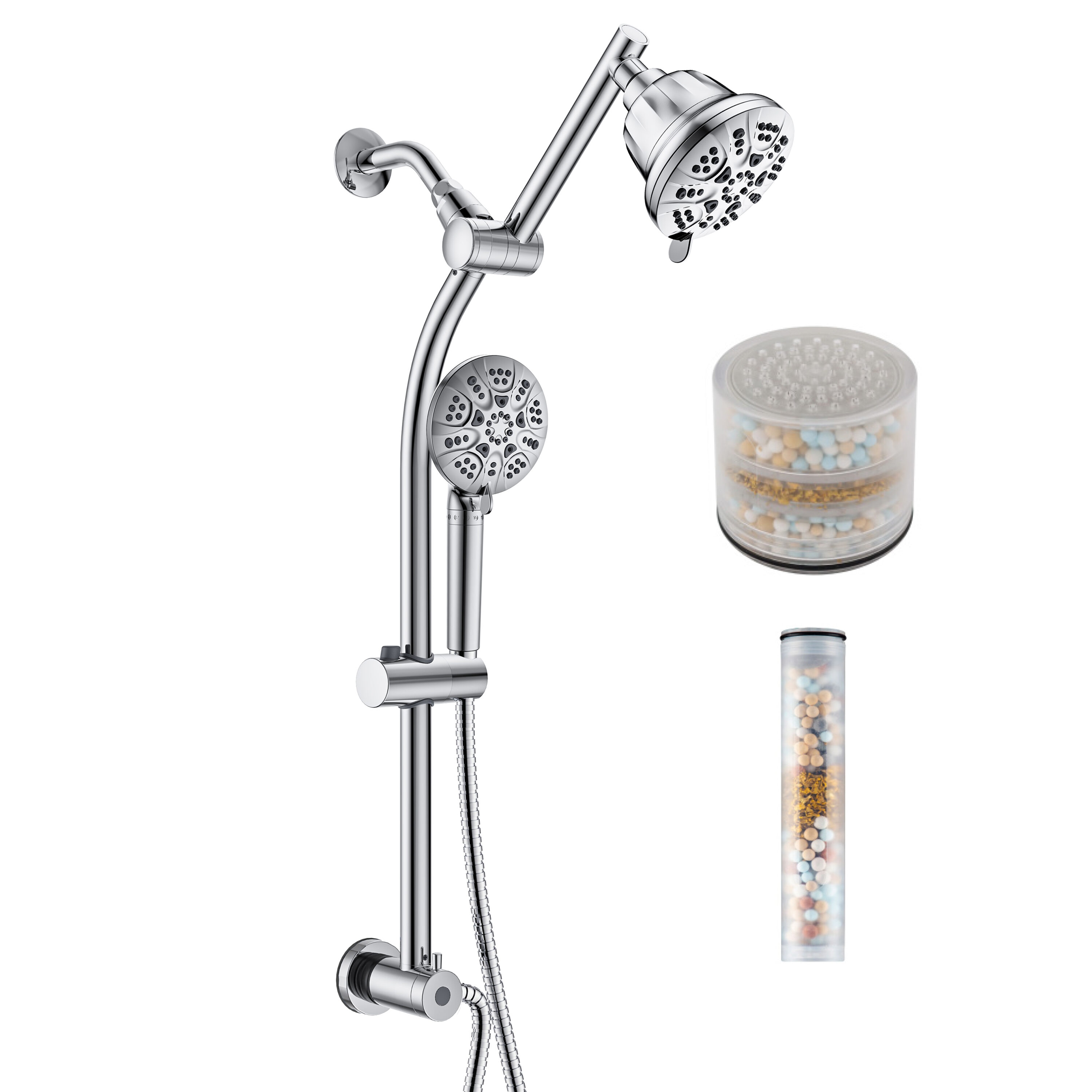 Westbrass SCH900F-26 5.0 -Spray Polished Chrome 5-in Round Dual/Combo Filtered Shower Head 1.8 GPM
