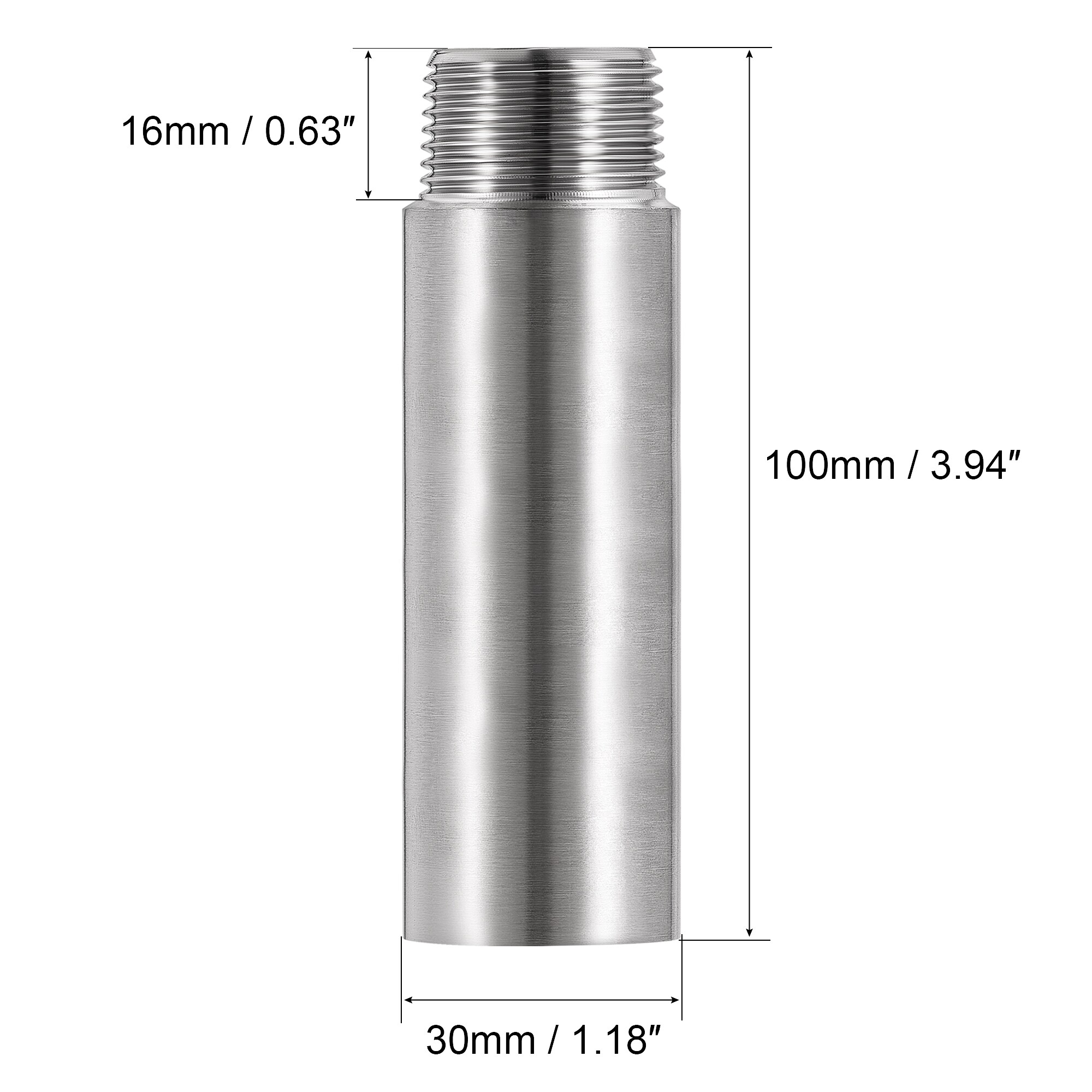 Unique Bargains Shower Head Extension Arm Stainless Steel 3/4PT Male to ...