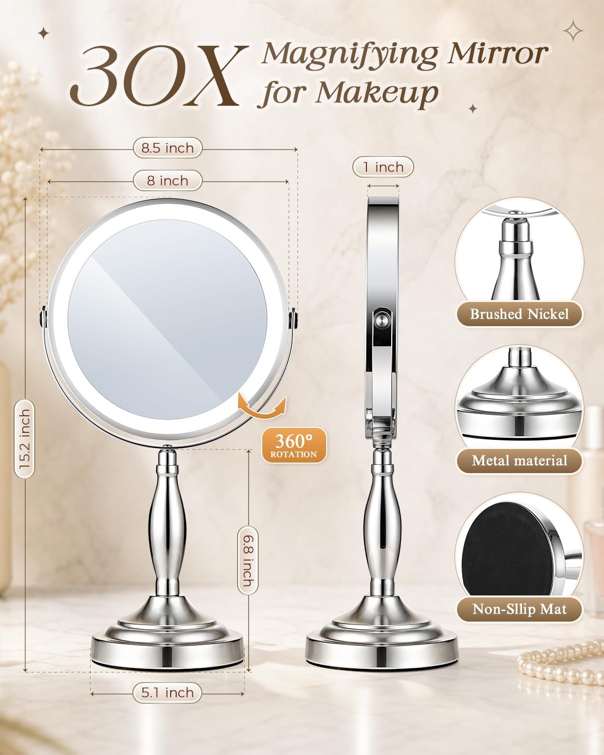 SANFANGIE SANFANGIE-B0H44NMLYT Makeup-Mirrors - View #2
