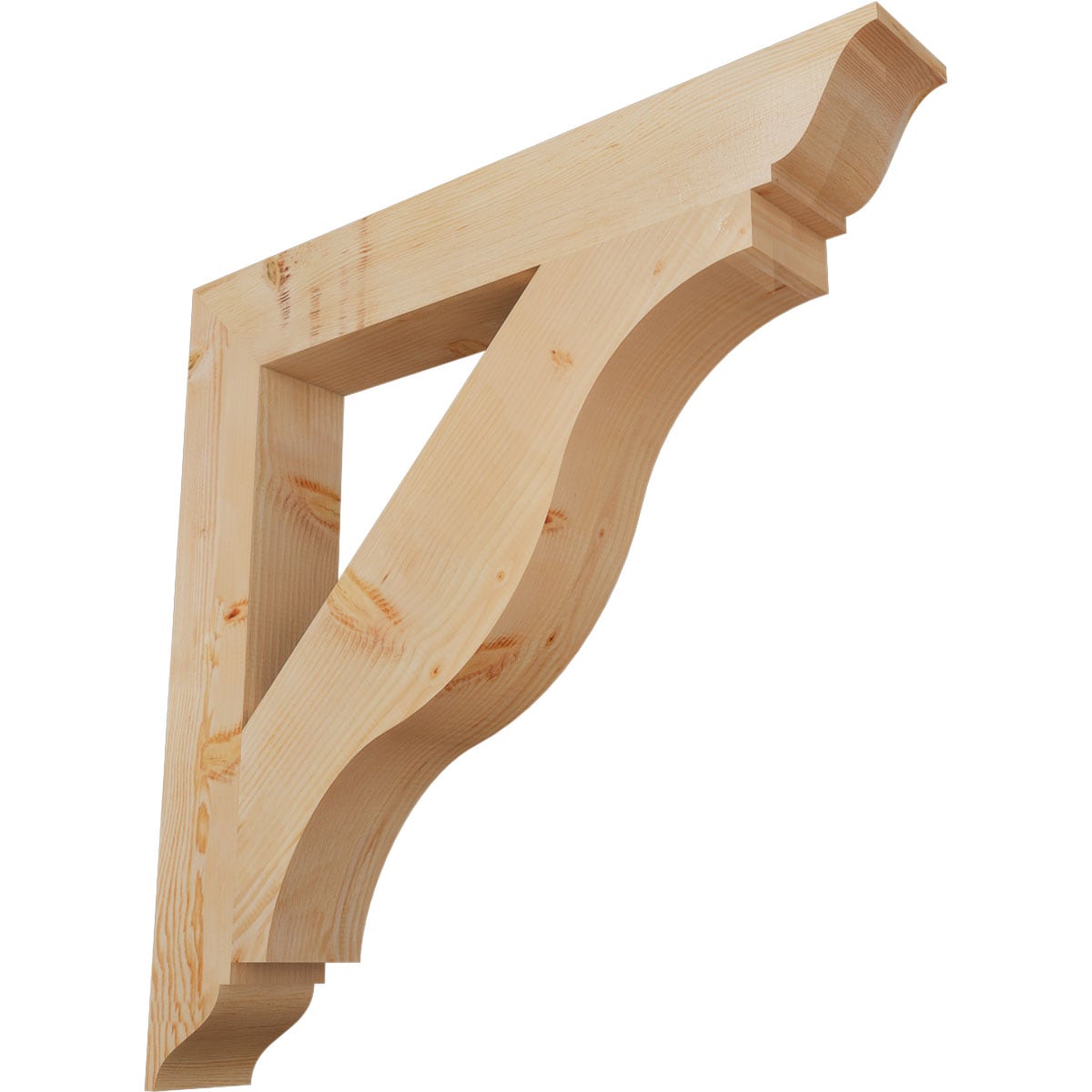 Ekena Millwork BKT06X42X42FST01SDF Funston traditional smooth 5-1/2-in x 42-in x 42-in Douglas fir Brown Wood Standard bracket