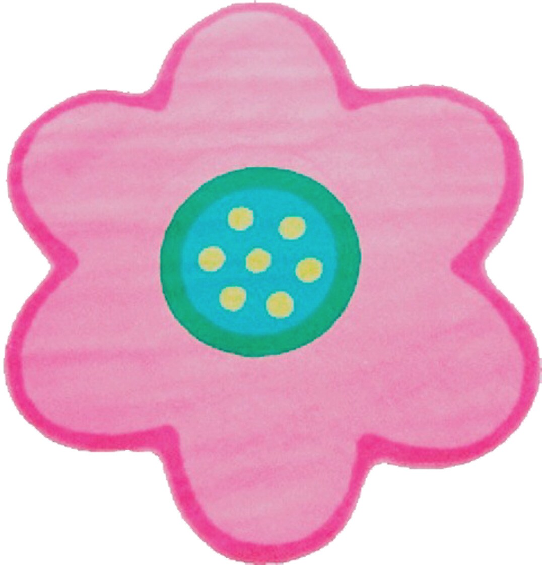 Fun Rugs FTS-077 3939 Fun Time Shape 3 x 3 Light Pink Irregular Indoor Floral/Botanical Area Rug