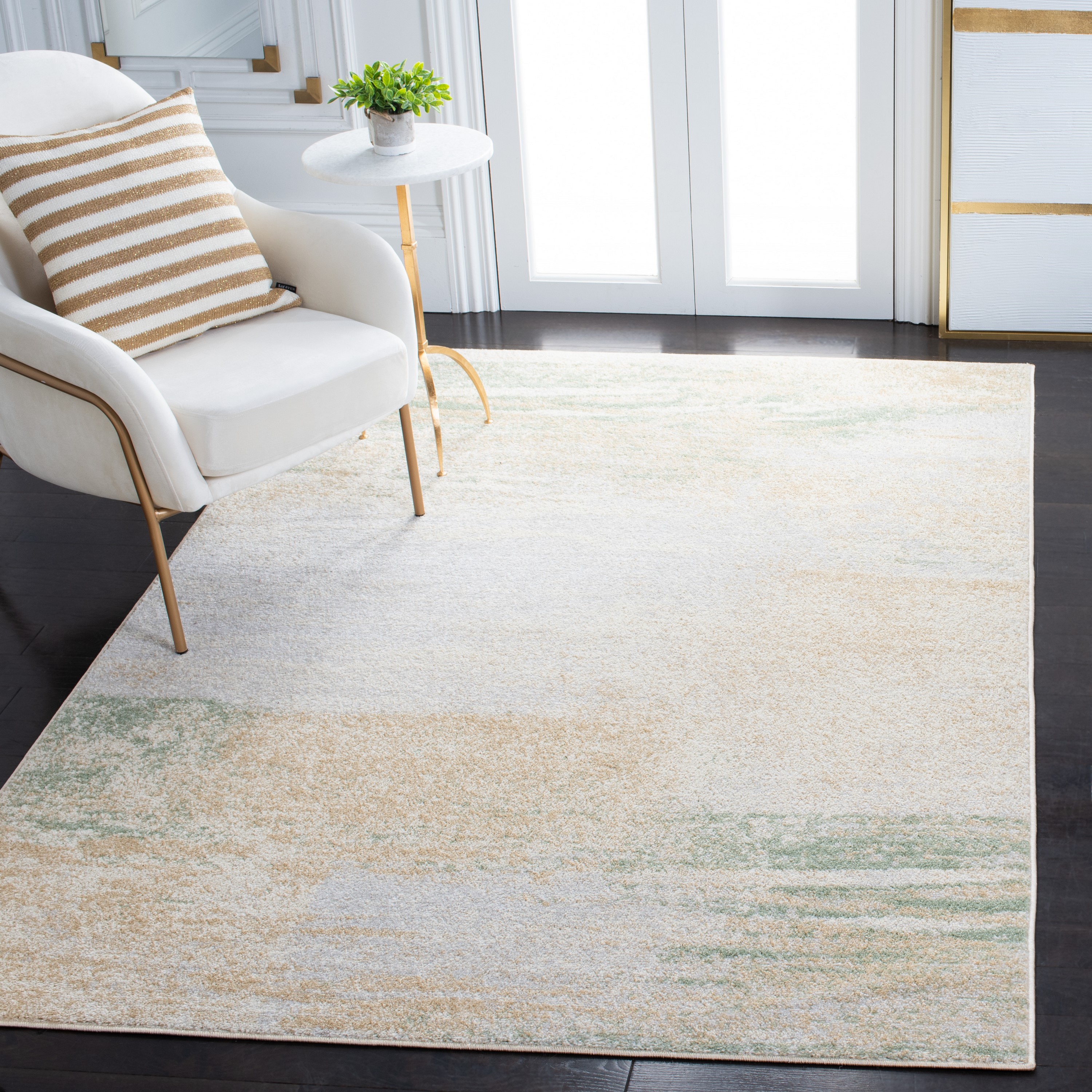 Safavieh ADR112D-6SQ Adirondack Zayne 6 x 6 (ft) Loomed Polypropylene Ivory/Gold Square Indoor Abstract Lodge Area rug
