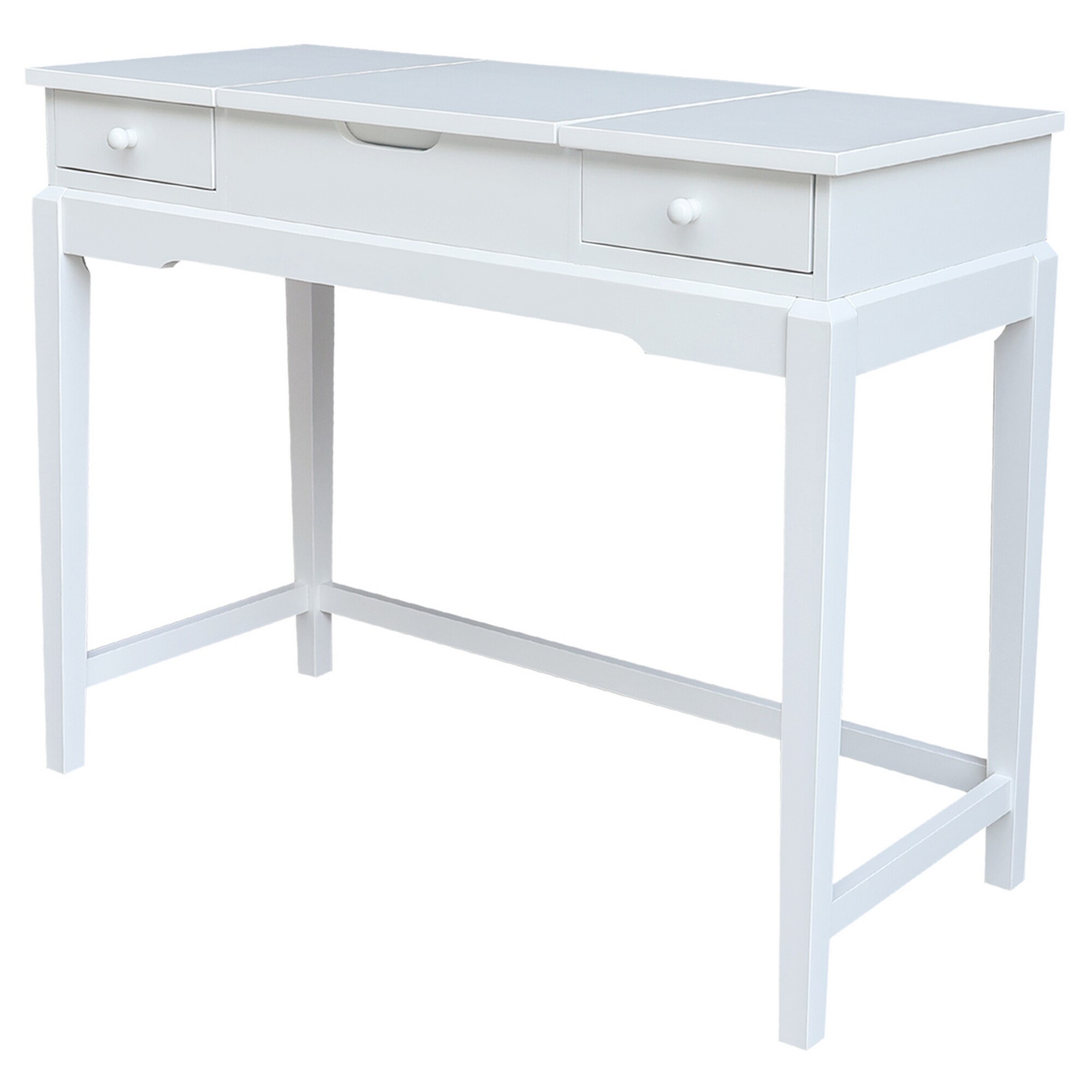 International Concepts Traditional White Makeup Vanity Table with ...