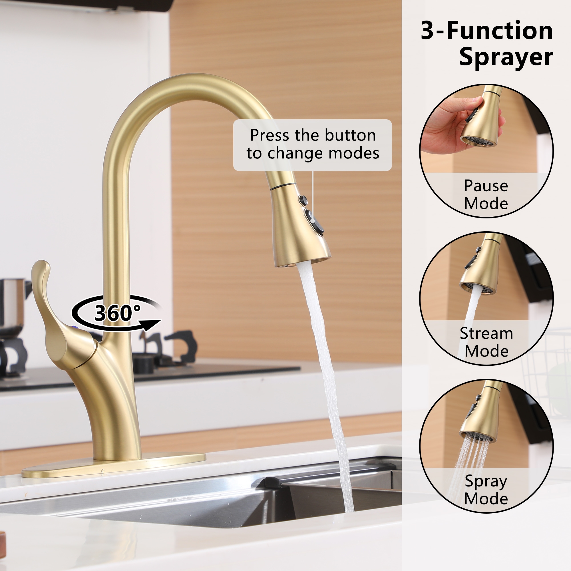 Mondawe MD-D96-BN Kitchen-Faucets - View #2