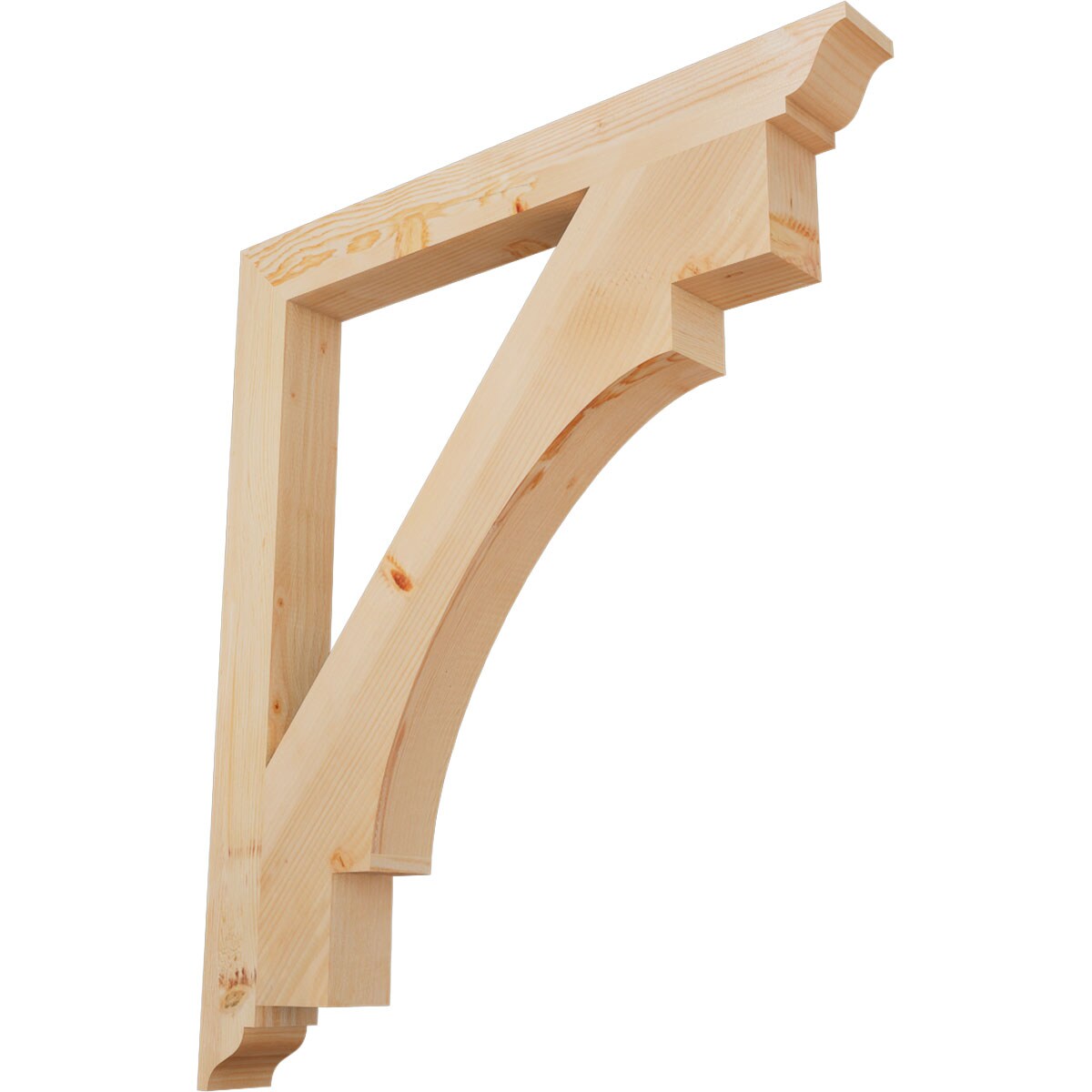 Ekena Millwork BKT04X38X44MRC01SDF Merced traditional smooth 3-1/2-in x 38-in x 44-in Douglas fir Brown Wood Standard bracket