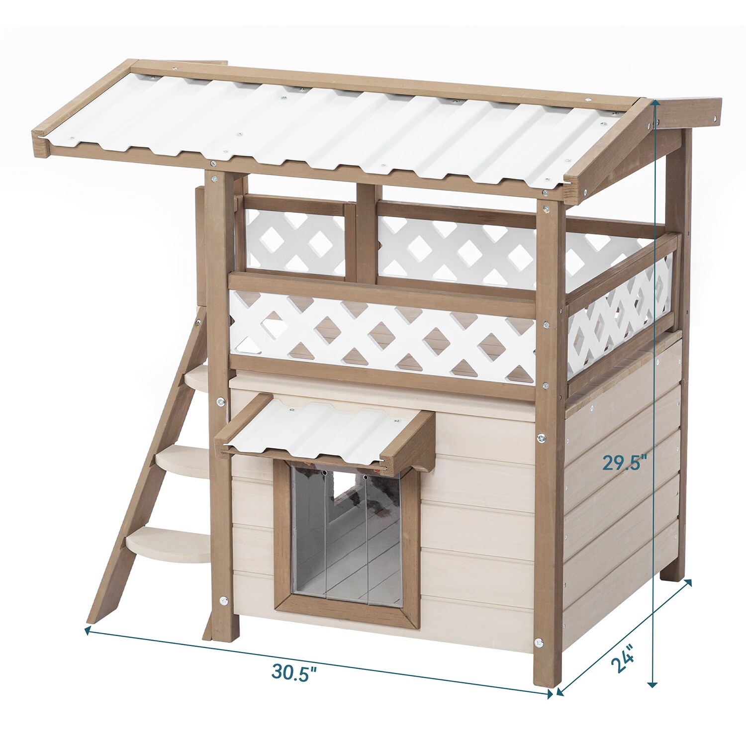 Mondawe Wood Indoor/Outdoor Small Cat House MO-42791683 at