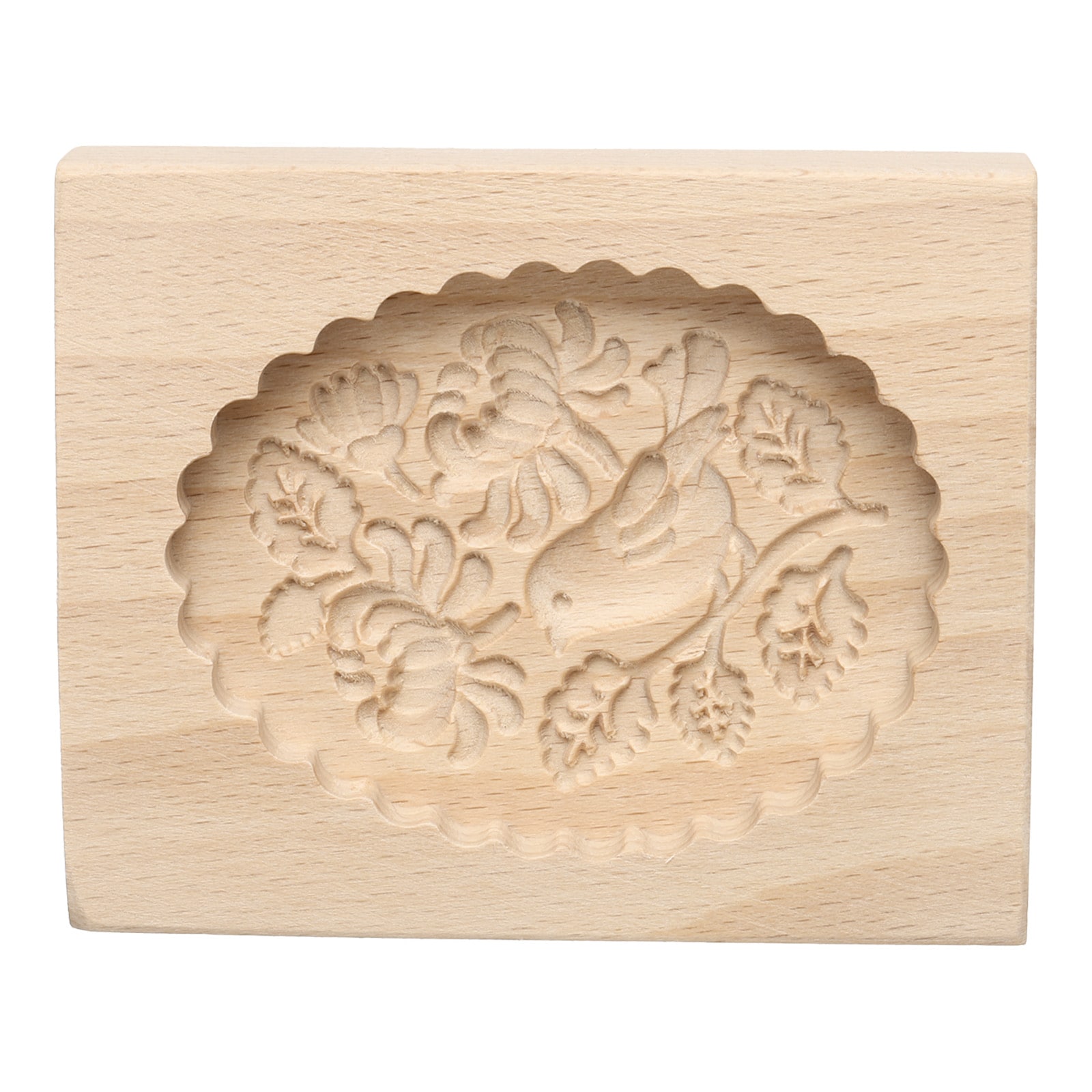 Harfington Wooden Cookie Mould 3.94inch x 3.15inch Wooden Cookie Biscuit Mould Bird Carved Baking Cookie Tool Biscuit Press Stamp #S26042700UX5189