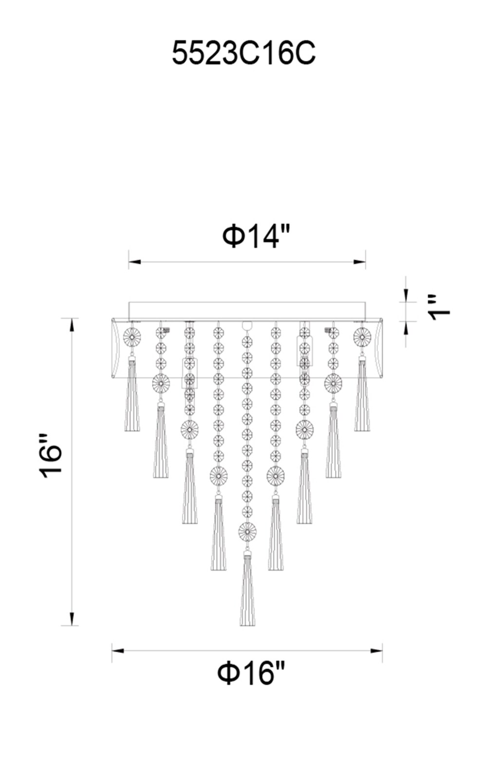 CWI Lighting 5523C16C (RED) flushmounts - View #2