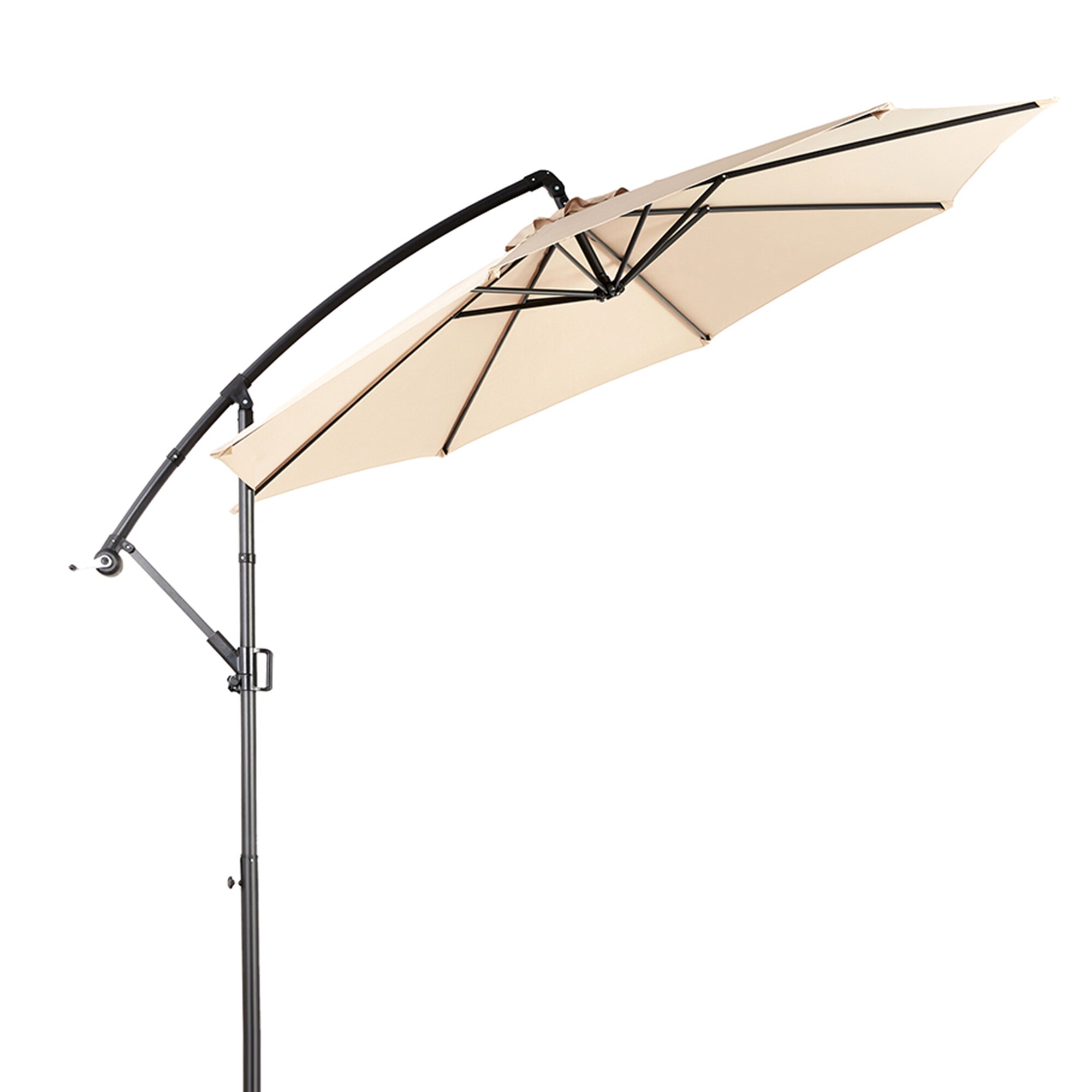 SINOFURN SYB180005BN 10-ft Steel Beige Cantilever Patio Umbrella