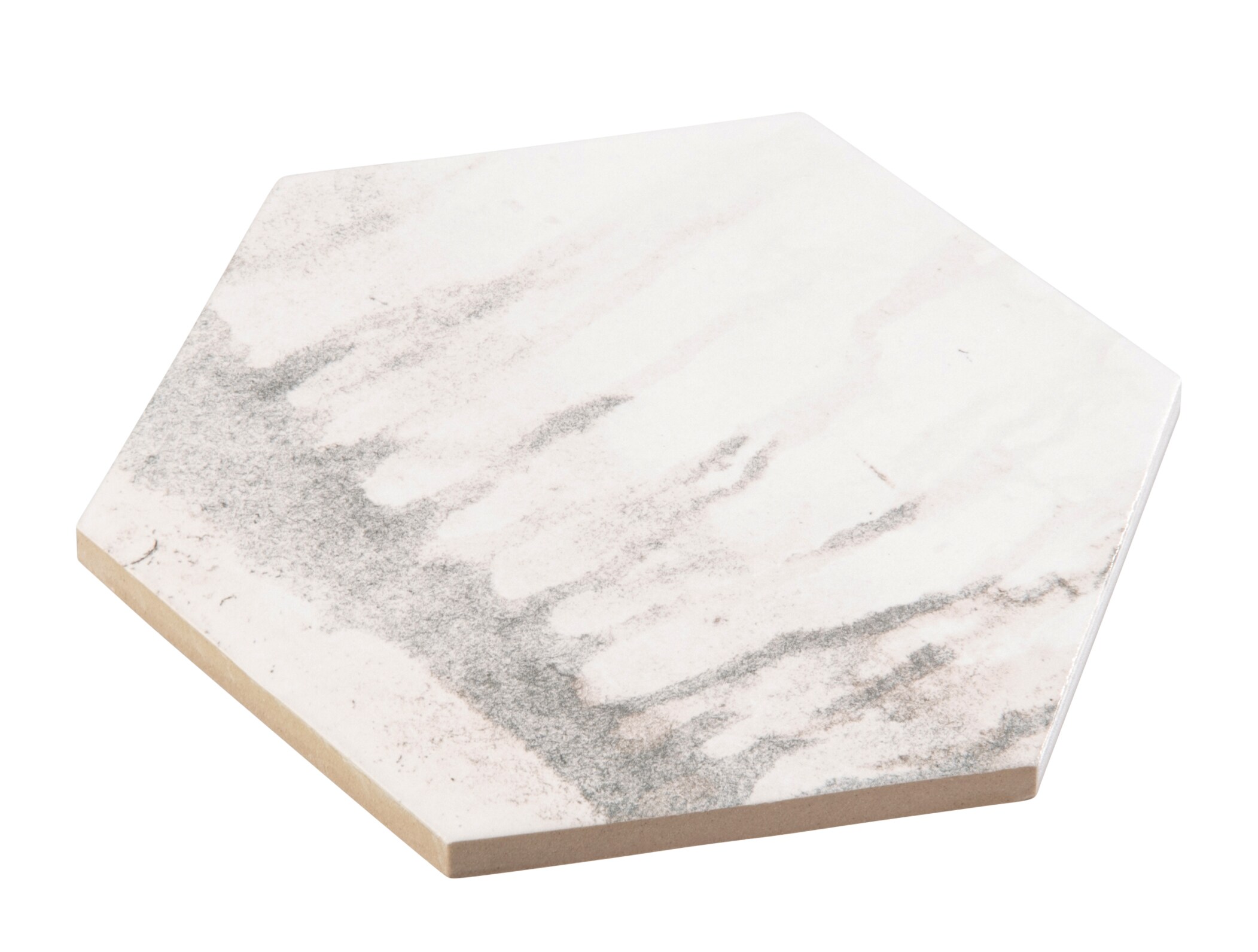 Homage 5" White Glazed Hexagonal Porcelain Tile