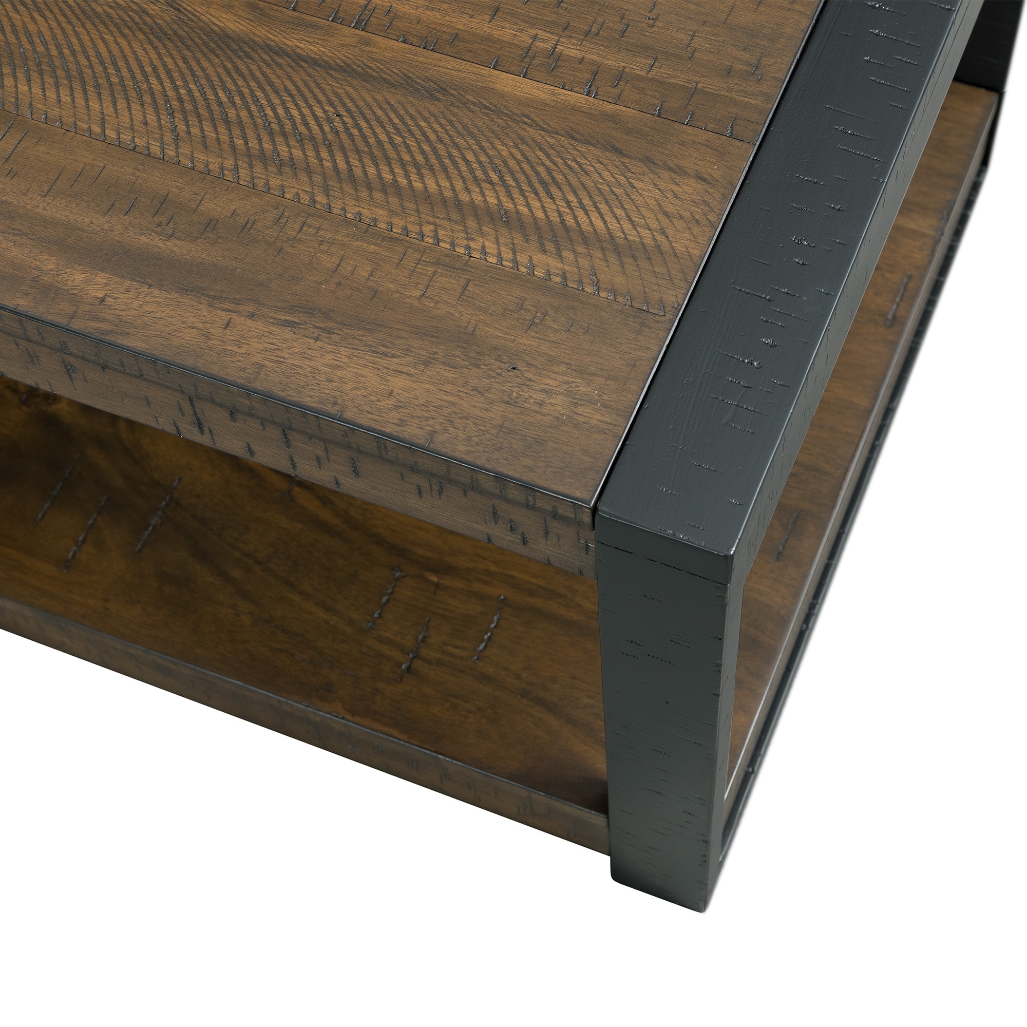 Enrico Rectangular Walnut Coffee Table with Black Metal Legs