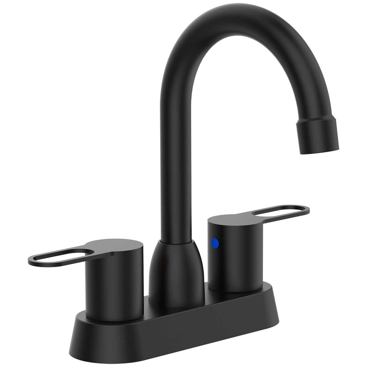 AAZJ DRO-121495 Bathroom Sink Faucet Black 2-hole 2-handle High-arc Commercial/Residential Handle Bathroom Sink Faucet with Deck Plate