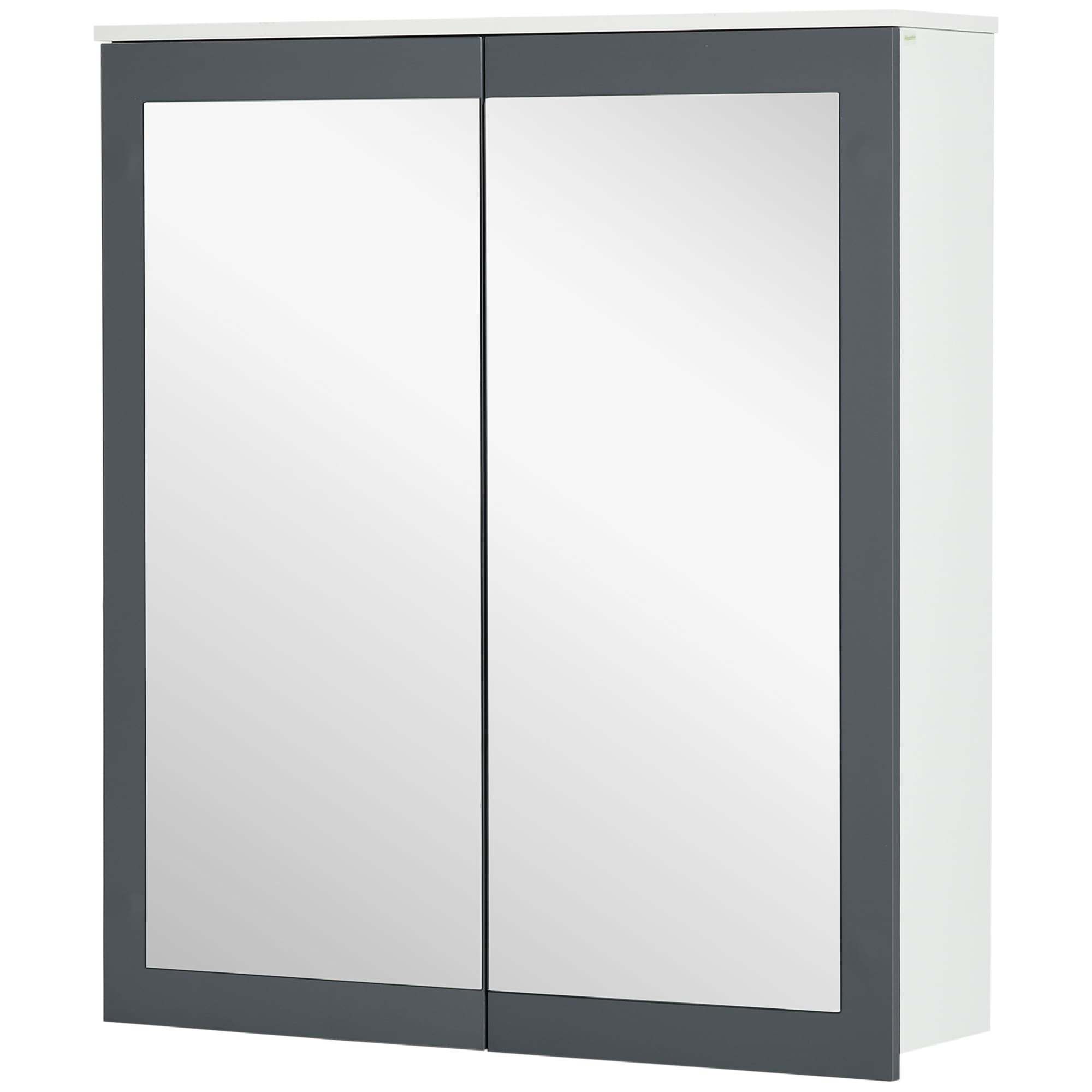 BEARSOLIM - 27.2-in x 29.7-in Wall Mounted Medicine Cabinet with Mirror Bathroom Mirror Cabinet D...