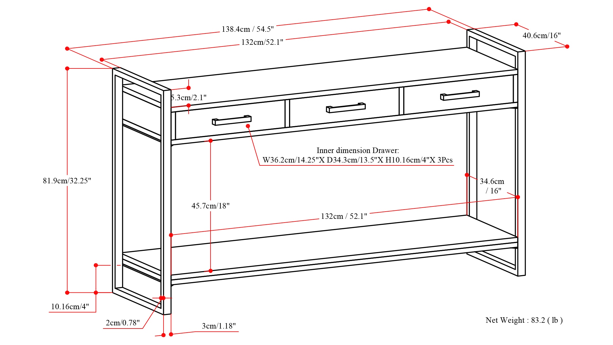 Simpli Home Riverside Modern Stain Console Table at Lowes.com