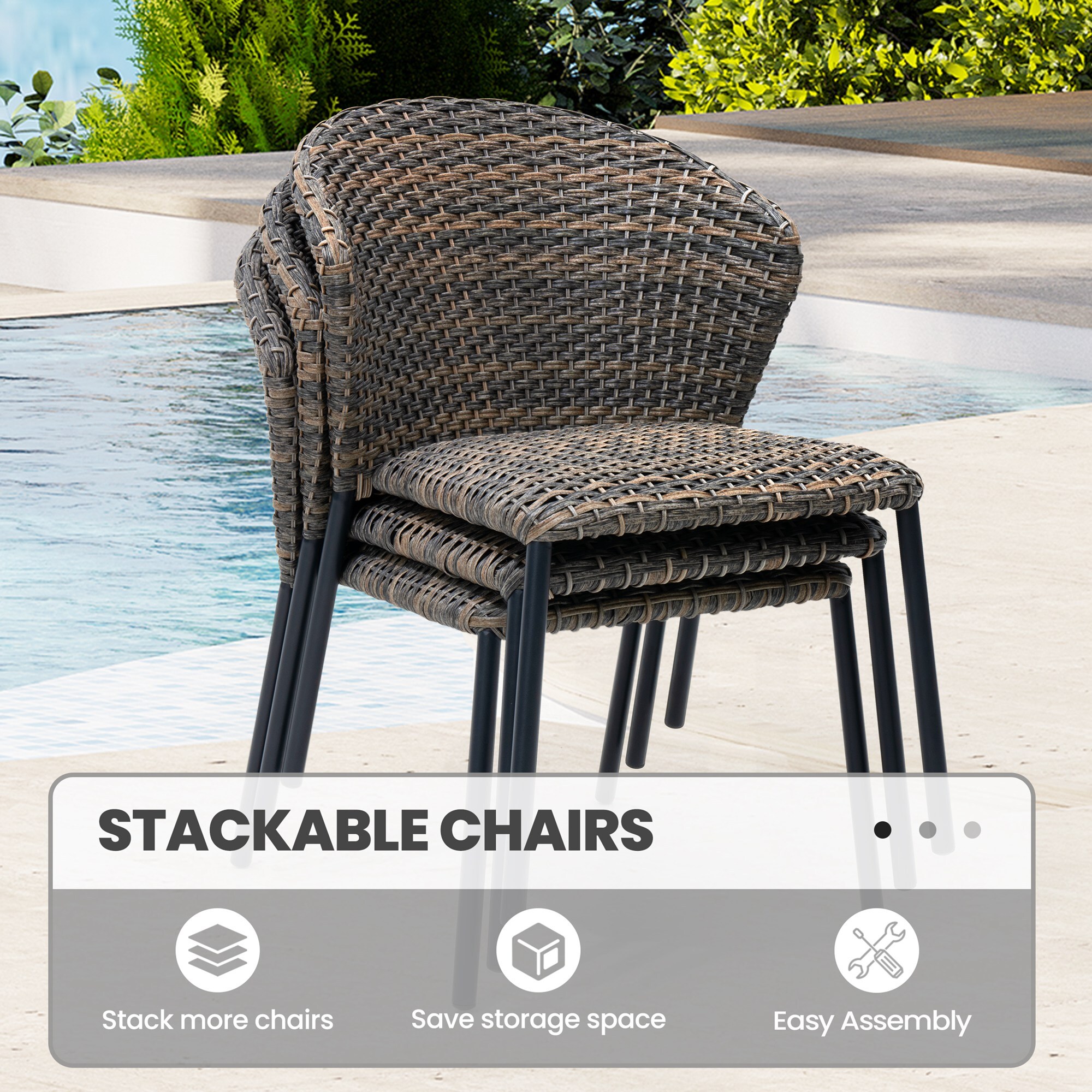 Crestlive Products CL-DC207GRY-2 Patio-Chairs - View #3