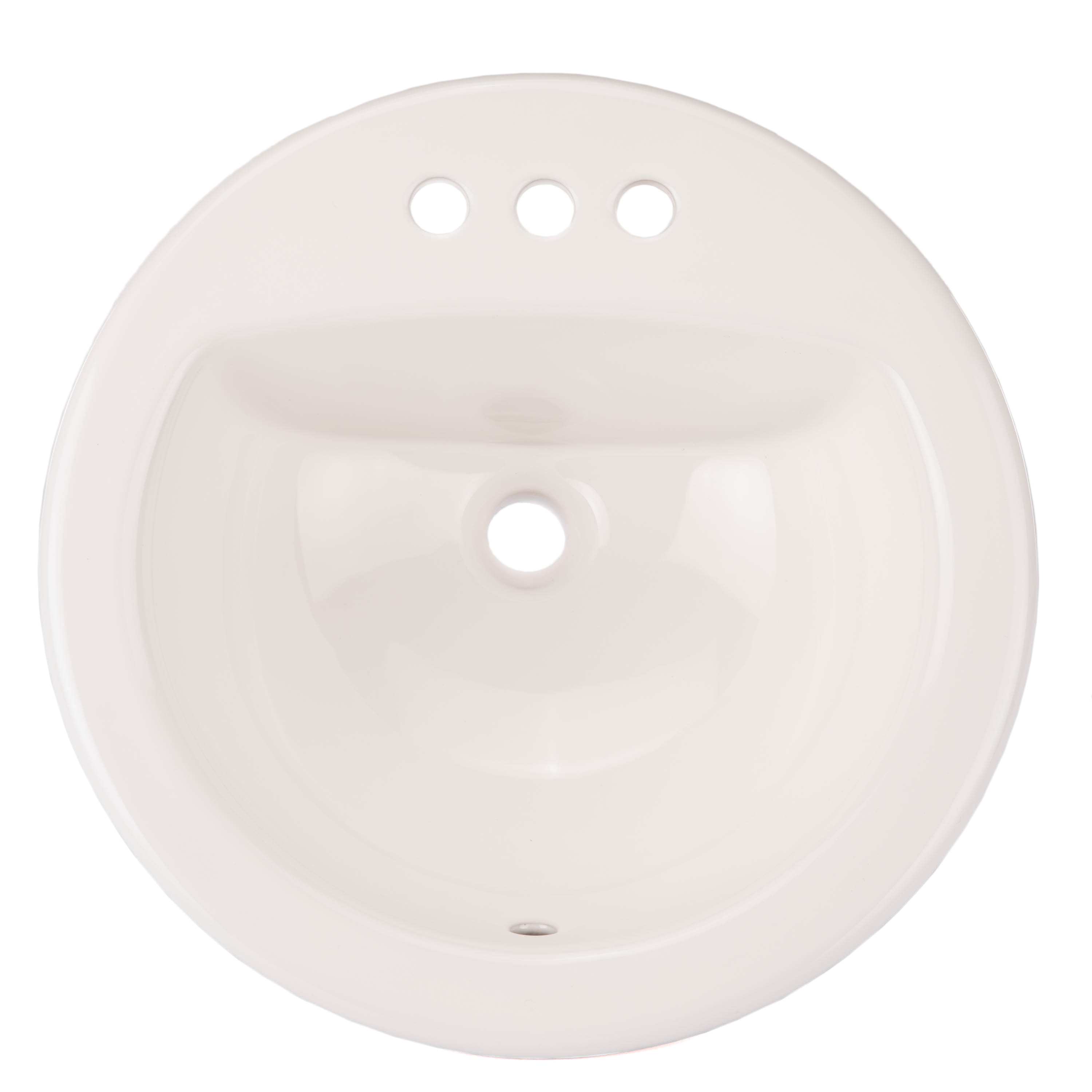 project source white drop-in round traditional bathroom sink (19