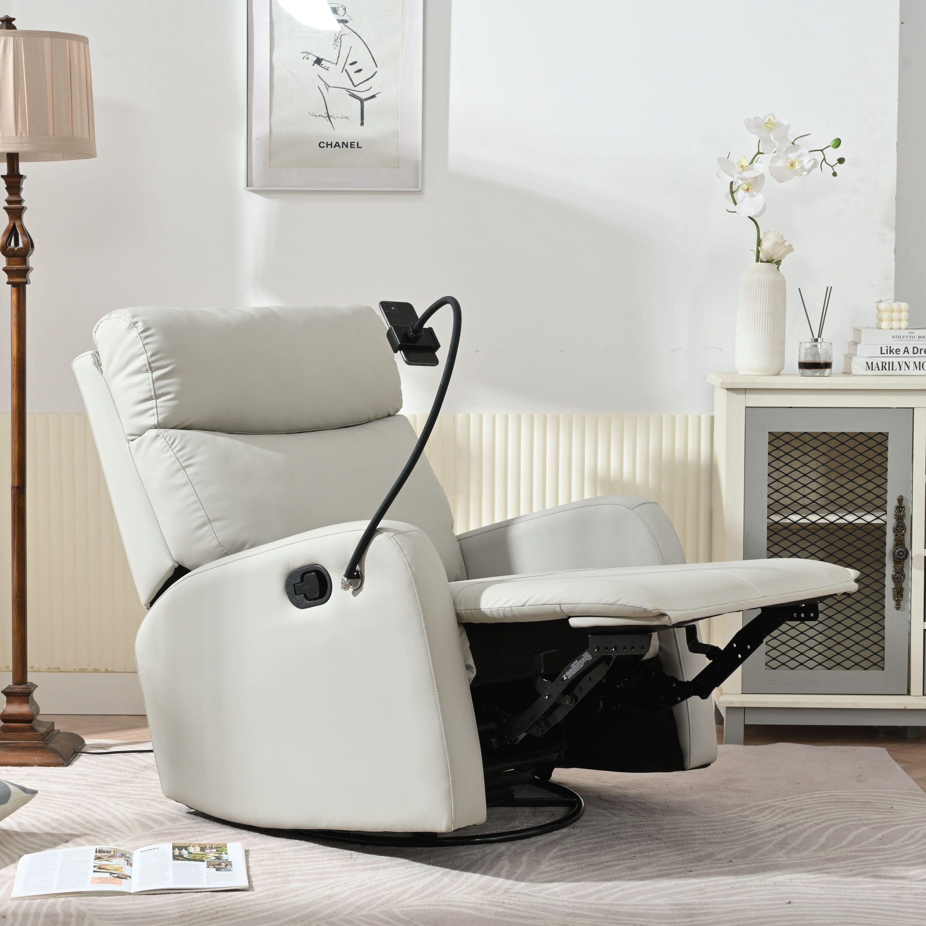 Tatayosi - Rocking Recliner Chair 360 Degree Swivel Nursery Rocking Chair Glider Chair Modern Sma...