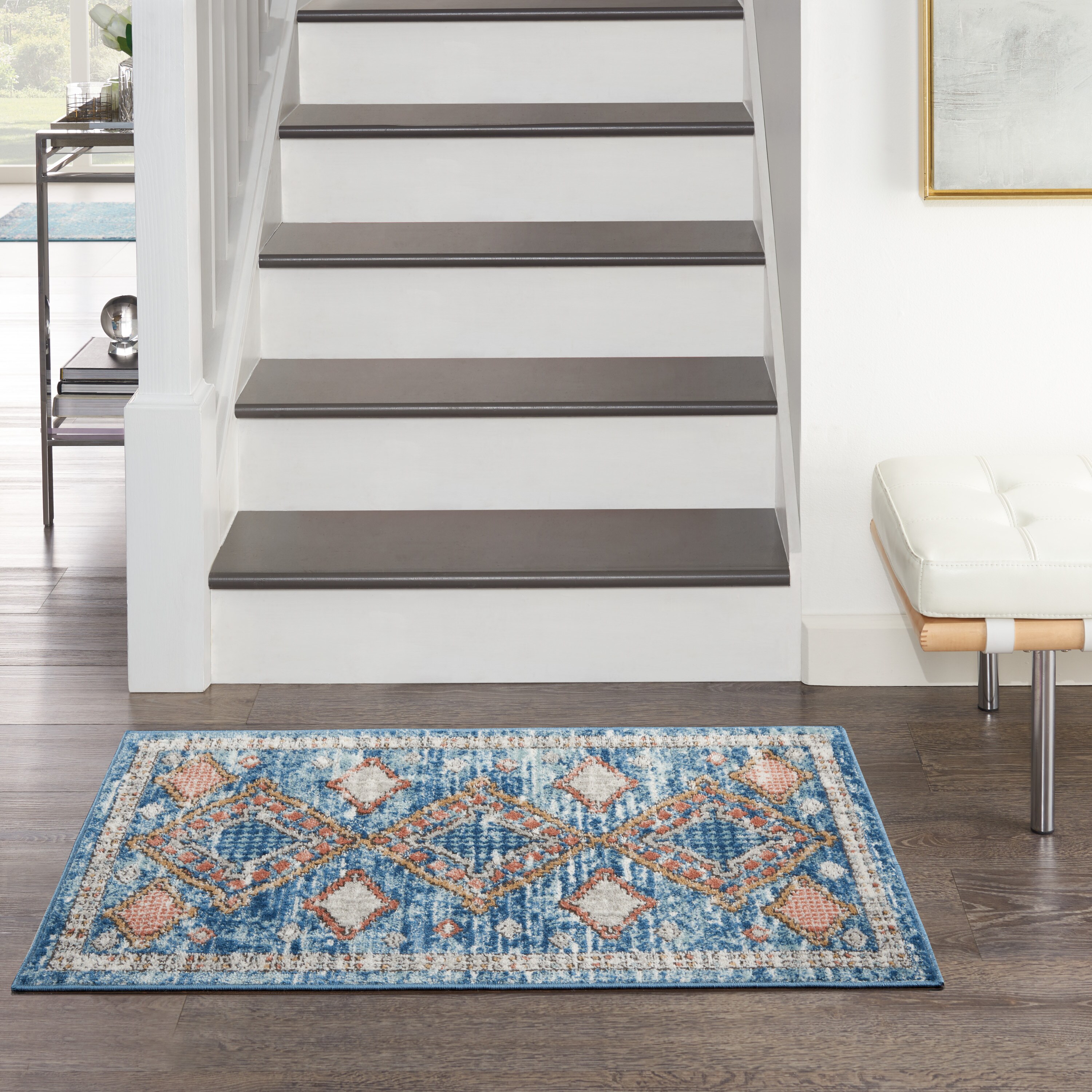 Concerto Moroccan Blue Rectangular Area Rug 2'2" x 3'9"