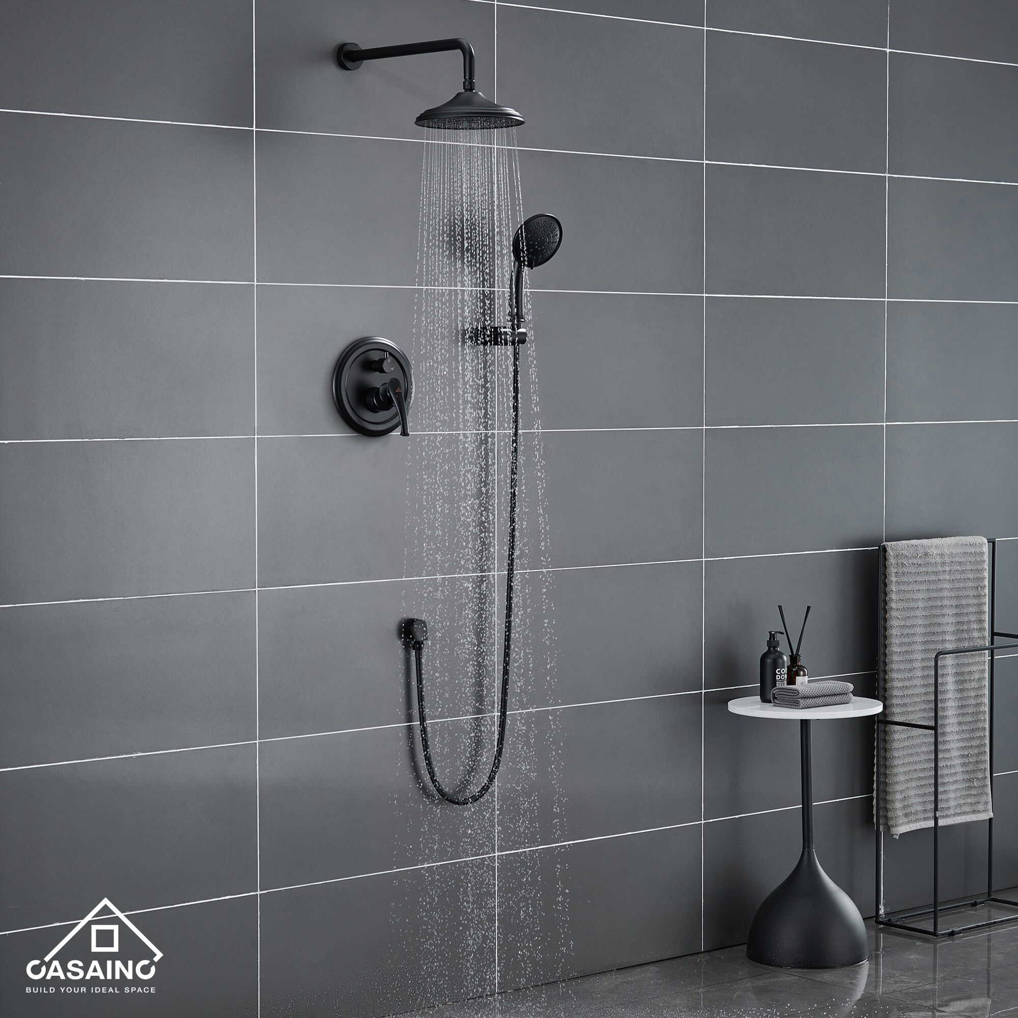 CASAINC HM-B207-SQ-MB Showerhead-Bar-Panels - View #9