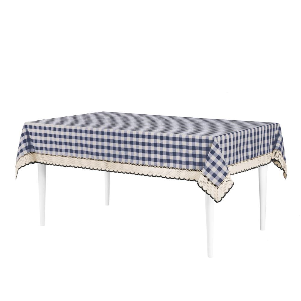 Achim BCTC84NY24 Navy Polyester Rectangle Tablecloth