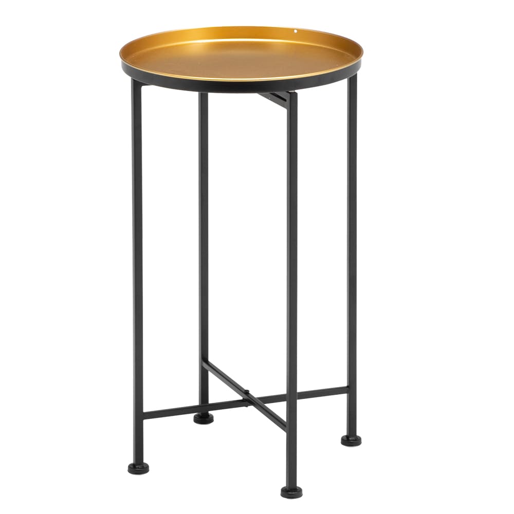 Winado 303031703217 13.85-in W x 25.35-in H Gold Metal Round Modern End Table Assembly Required