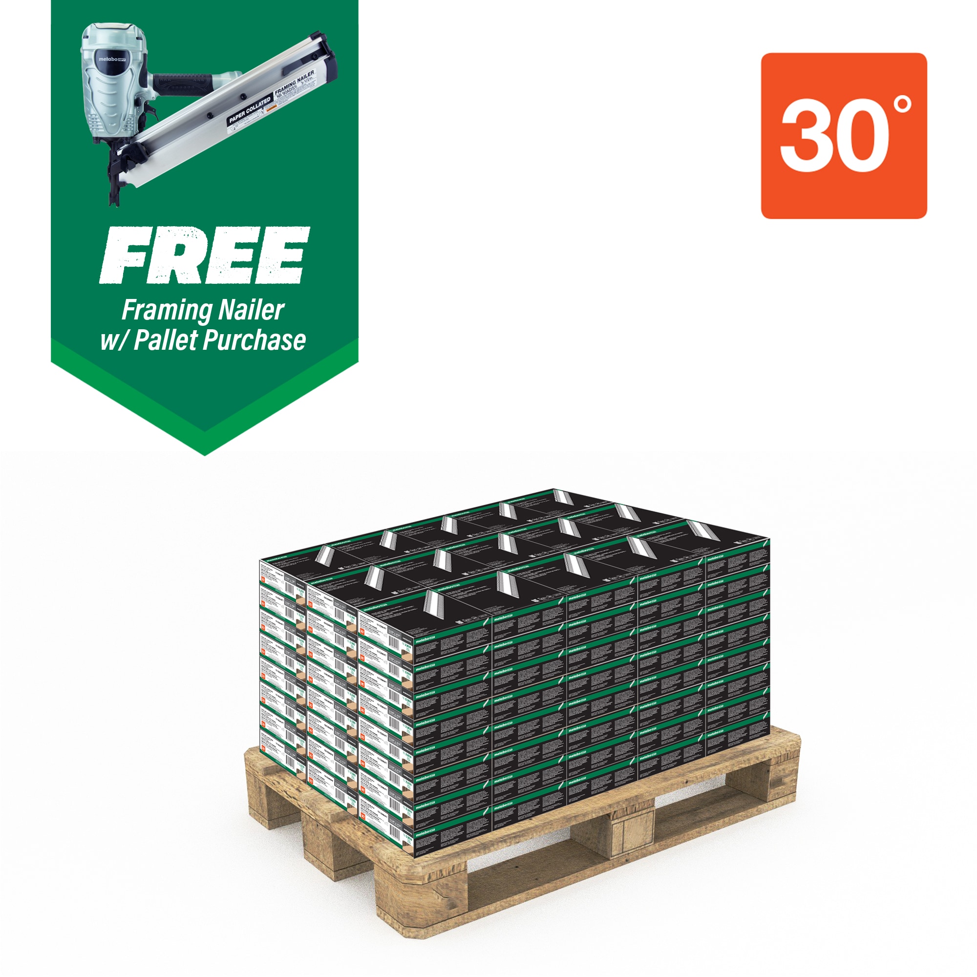 Metabo HPT 15102MNR90ADS1M 2-3/8-in x 0.113-in 30 -Degree Bright Smooth Shank Collated Framing nails ( 240000 -Per Pallet )