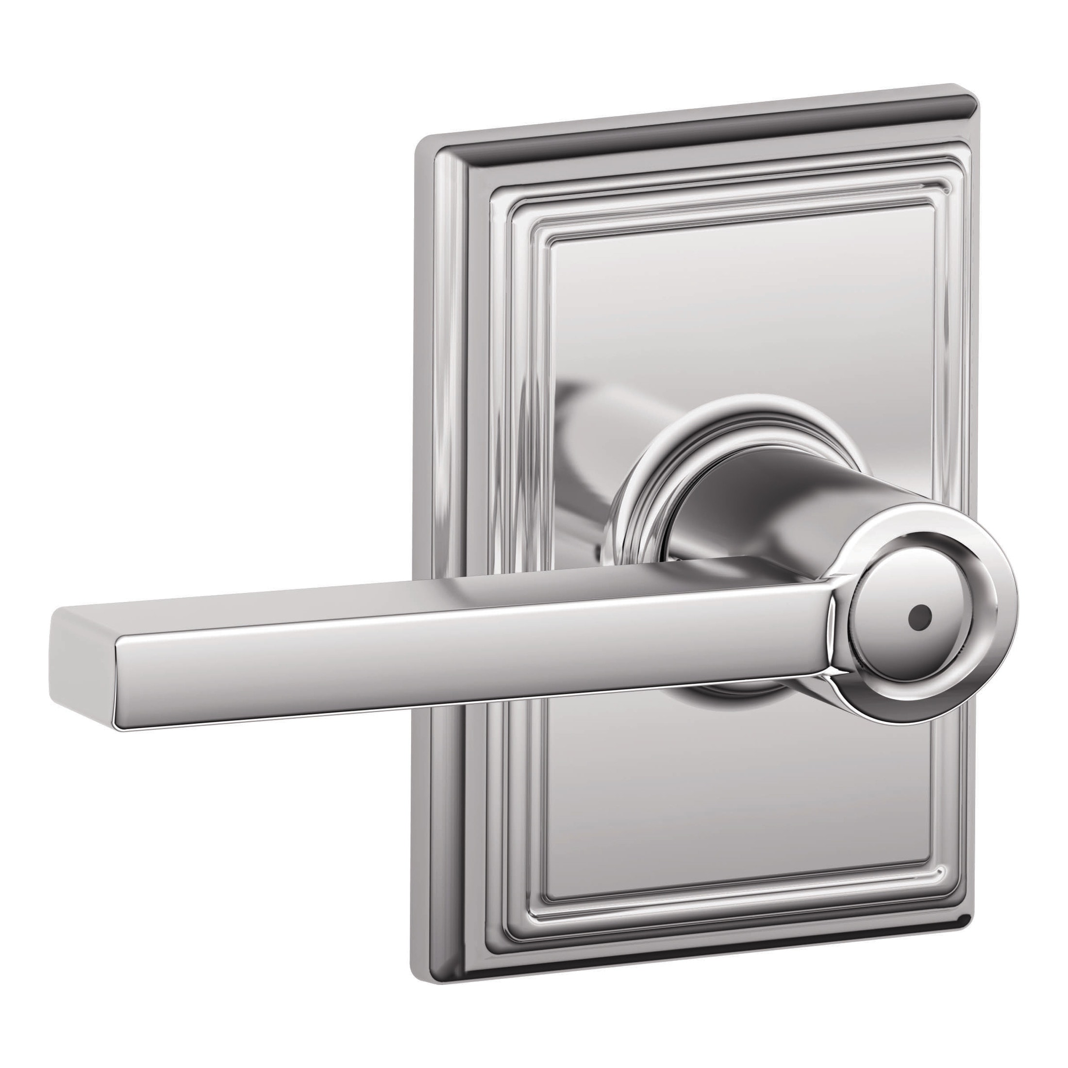 Schlage Latitude-Addison Bright Chrome Universal Interior Bed/Bath Privacy Door  Handle in the Door Handles department at