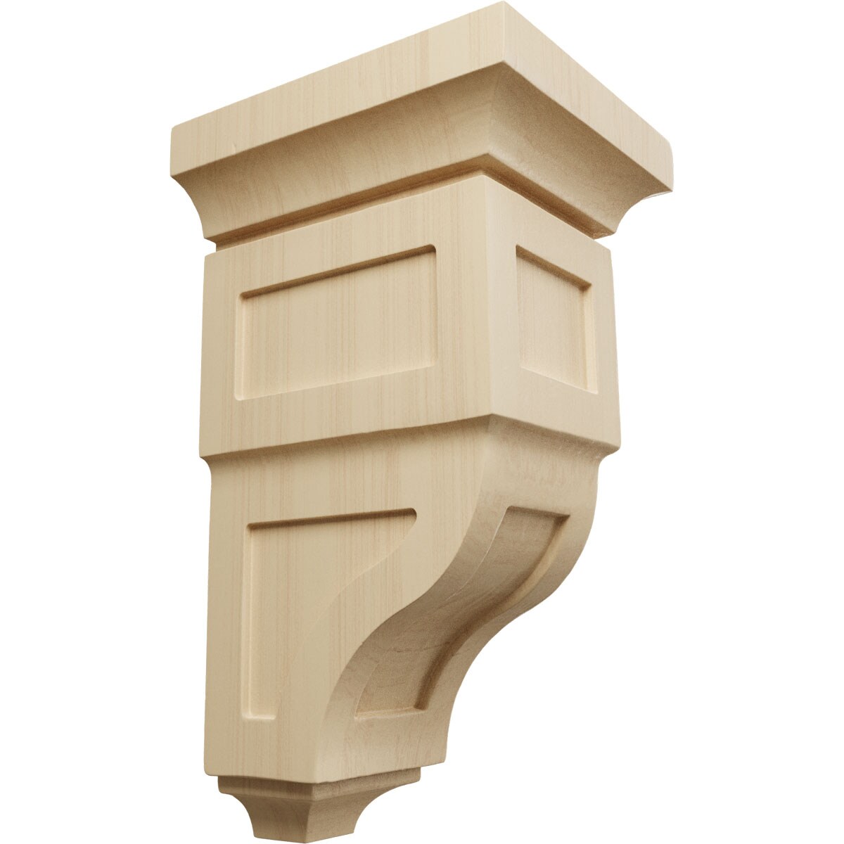 Ekena Millwork CORW06X06X12RYRW 6-in x 6.7500-in x 12-in Unfinished Rubberwood Wood Paintable/Stainable Corbel