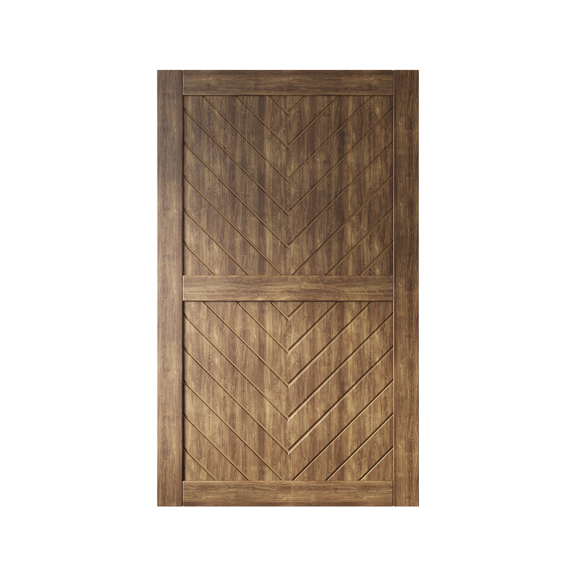 HOMACER JT3-4280-WA 42-in x 80-in Dark Walnut Herringbone Pine Wood Solid core Single Barn Door (Hardware Not Included)