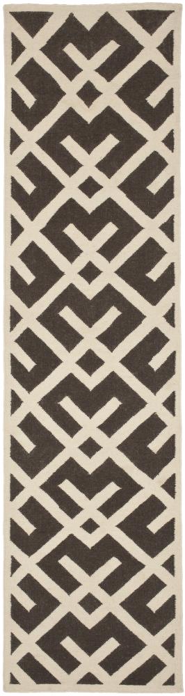 Safavieh DHU552C-210 Dhurries Cesa 2 x 10 (ft) Wool Brown/Ivory Rectangular Indoor Geometric Coastal Runner rug