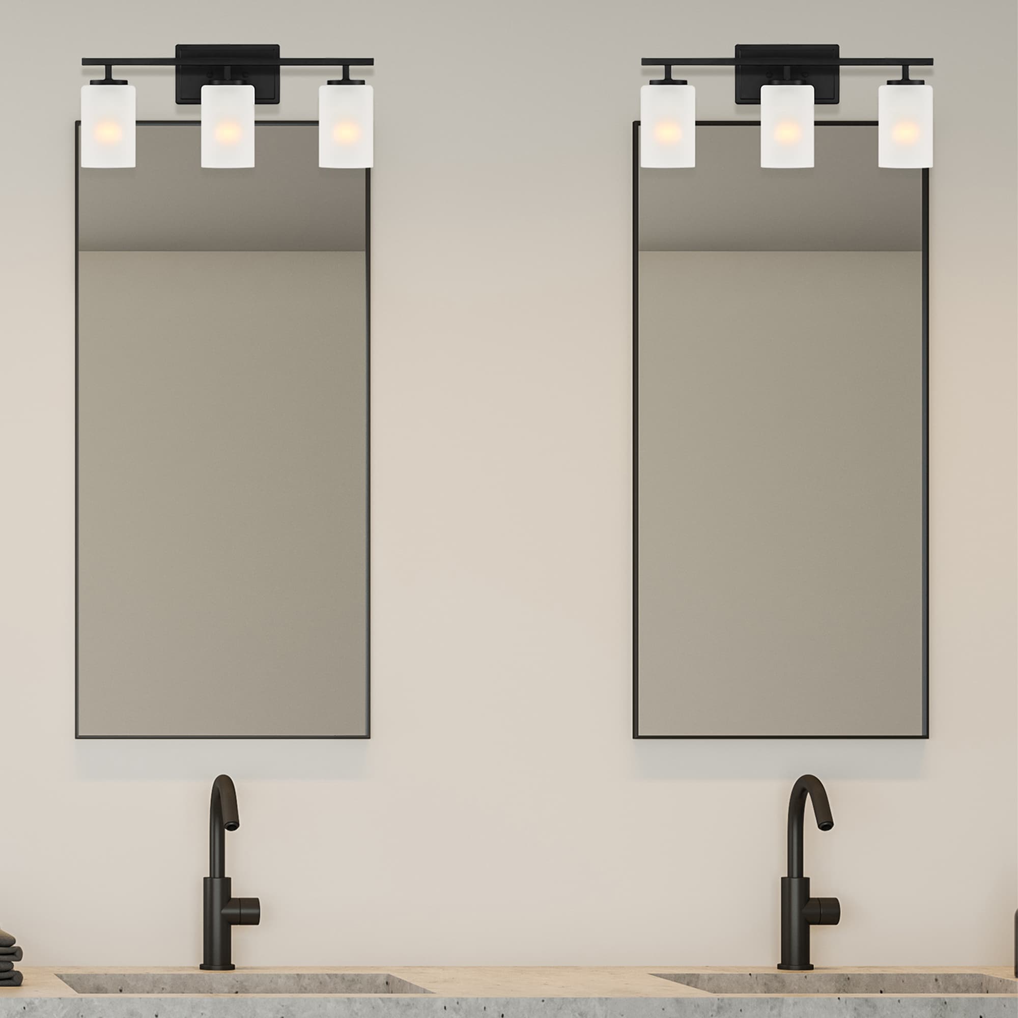 Matte Black 21" Modern Bathroom Vanity Light